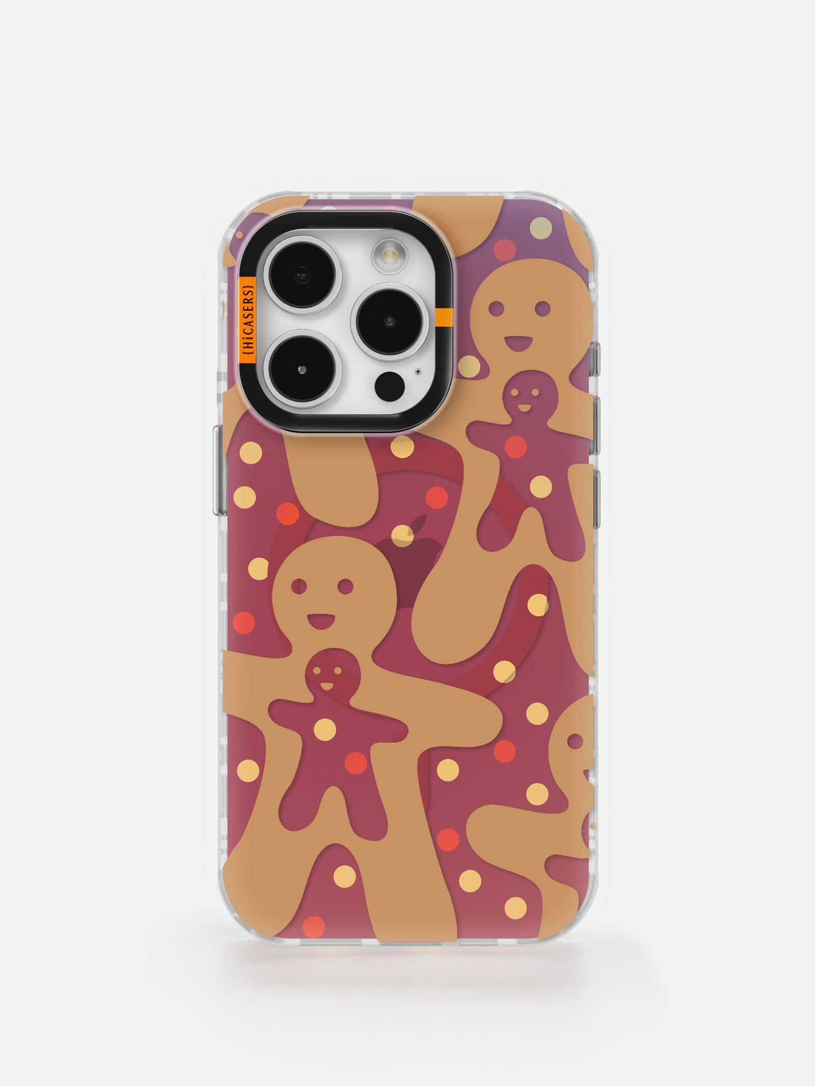 Hollowed Gingerbread Man Pattern Iridescent Phone Case - Red | Christmas Holiday Gift, Party Decor, Festive Accessory for iPhone & Samsung