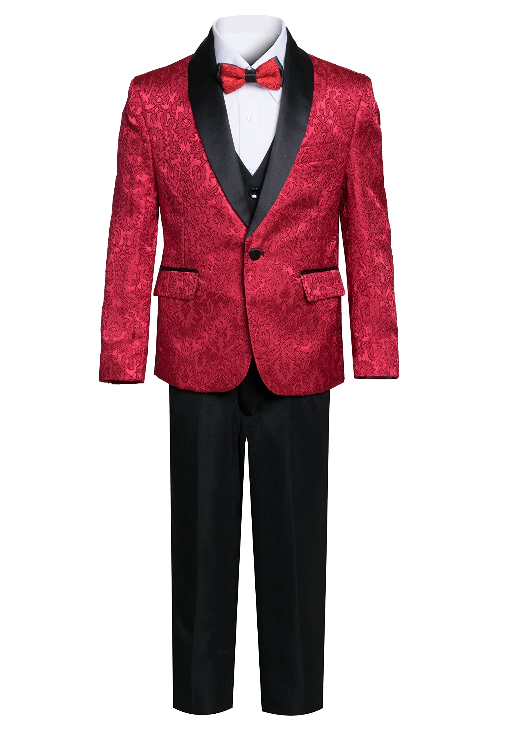 Premium Boys' Paisley & Solid Shawl Lapel Tuxedos - Formal Suits for Weddings, Prom & Special Occasions - Multiple Color Options