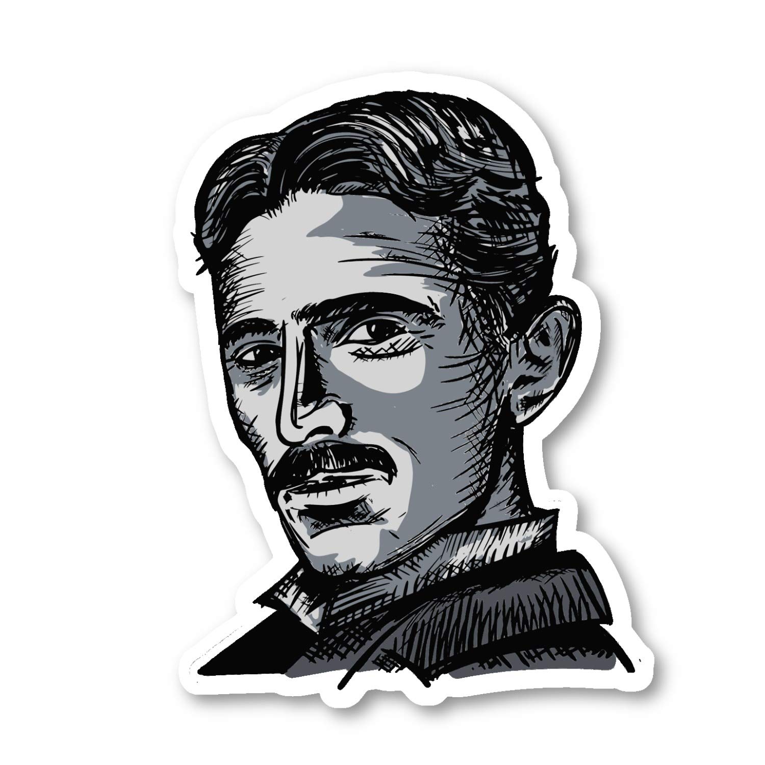 Nikola Tesla Sticker - Premium 2.5 Inch Vinyl Decal for Laptop, Phone, Tablet - Historical Figures Collection - Waterproof & Durable - Perfect for Tech Gadgets, Notebooks, and DIY Projects