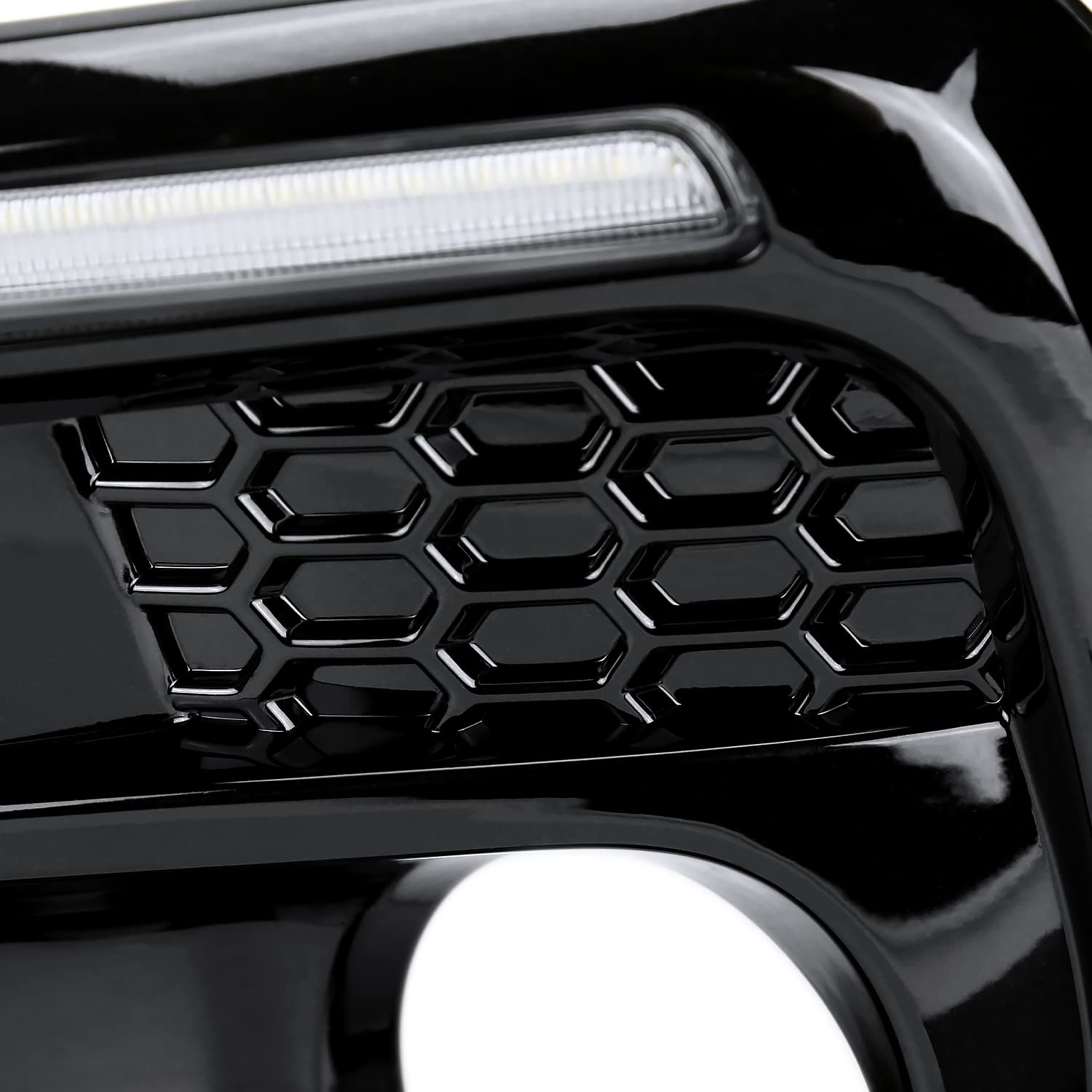 Spec-D Tuning Switchback LED DRL Sequential Fog Lights Bezel for 2018-2021 Subaru WRX STI | Daytime Running Lights & Turn Signals | Perfect for Night Driving & Car Customization