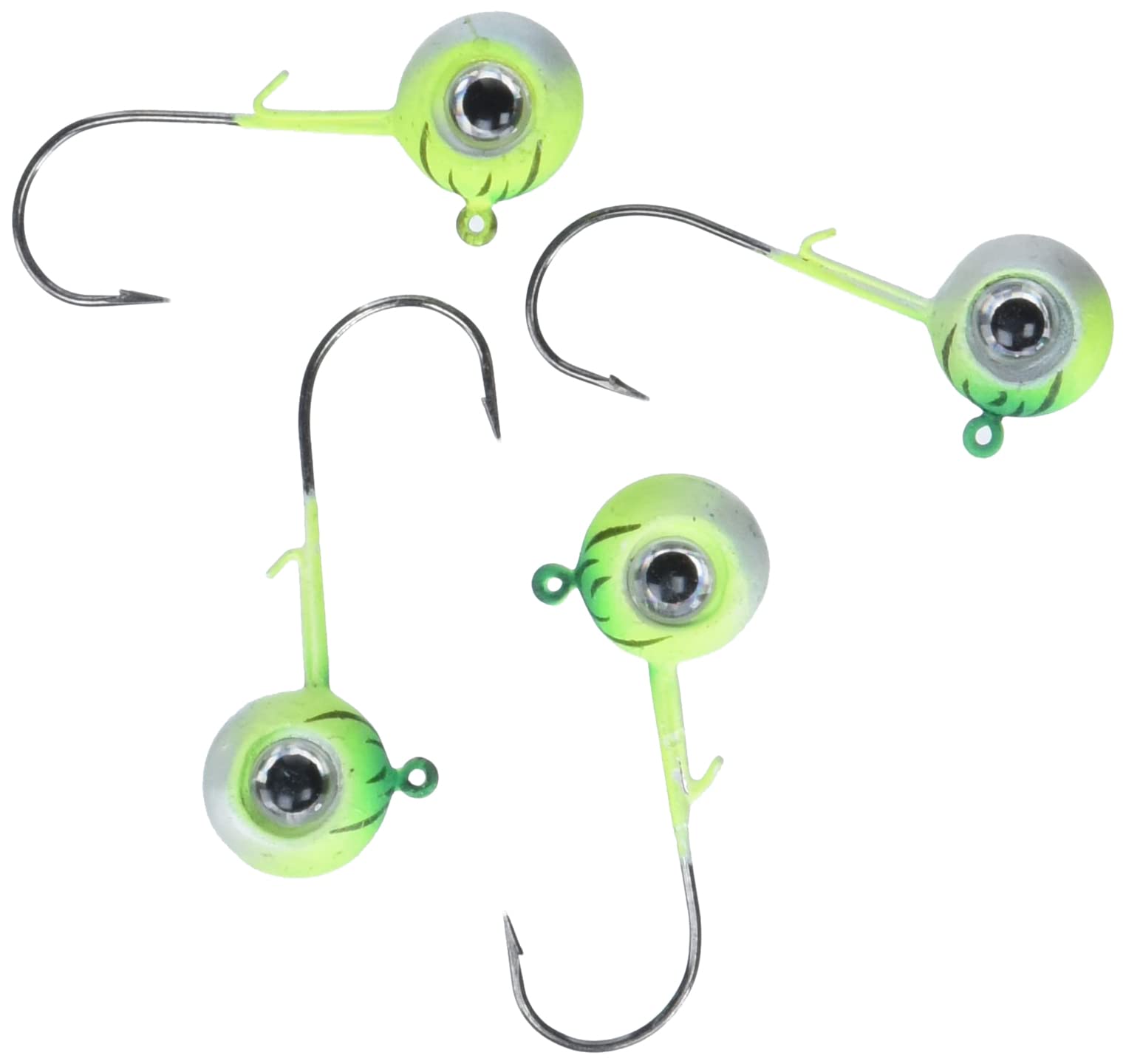 VMC Neon Moon Eye Jig 3/8 oz Green Fire UV - Premium Fishing Lure for Bass, Walleye, and Saltwater Fishing