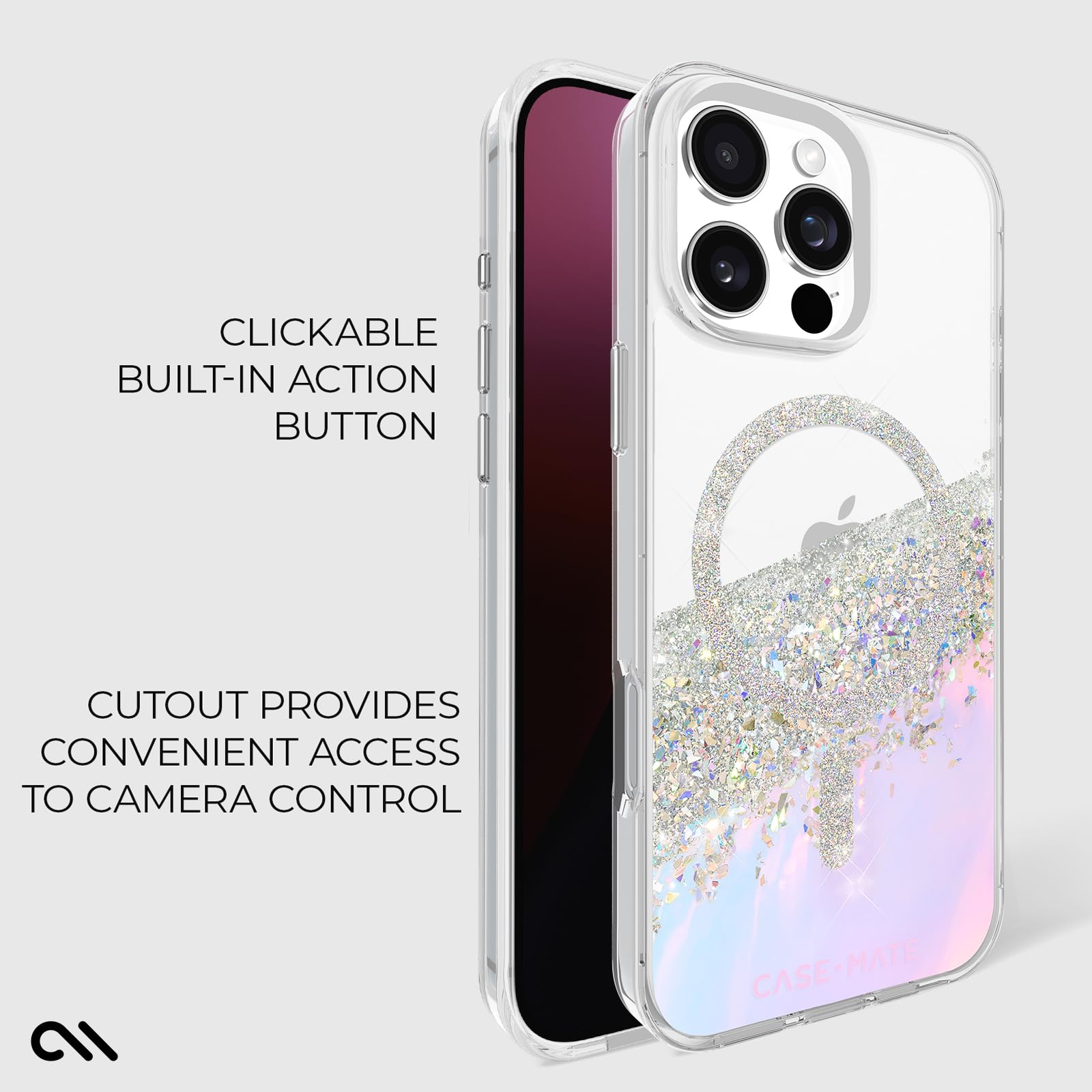 Case-Mate iPhone 16 Pro Max Case [MagSafe Compatible] - Sparkly Holographic Phone Cover with 12ft Military-Grade Drop Protection - Premium Magnetic Case for iPhone 16 Pro Max - Karat Iridescent Design - Perfect for Everyday Use, Work & Travel Protection