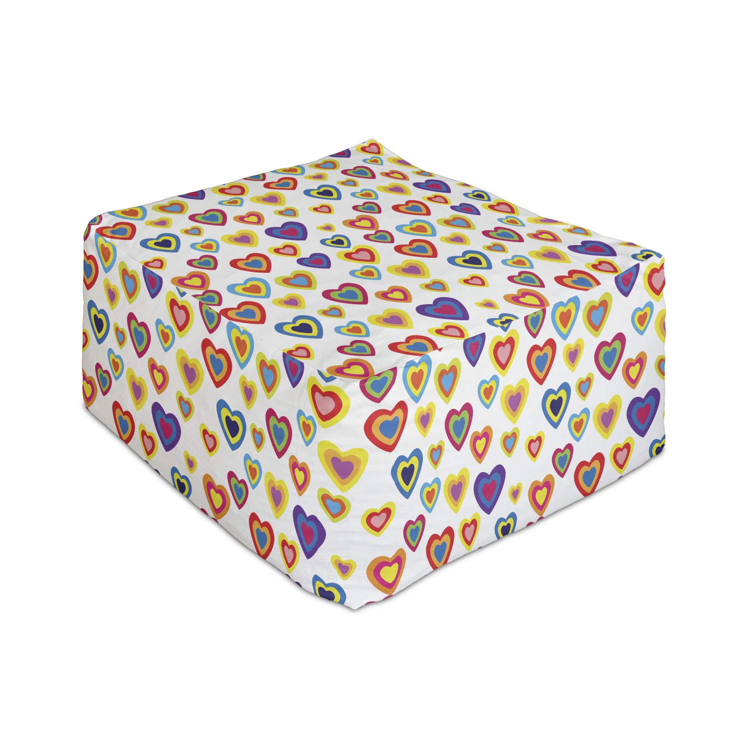 Ambesonne Valentine's Day Rectangle Pouf Ottoman - 25