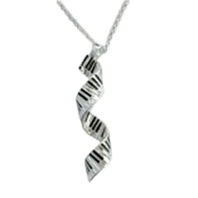 Spiral Keyboard Pendant Necklace - Unique Computer Key Jewelry for Tech Lovers - Perfect Gift for Programmers & Gamers (Office Wear, Geek Fashion, Cosplay Accessory)
