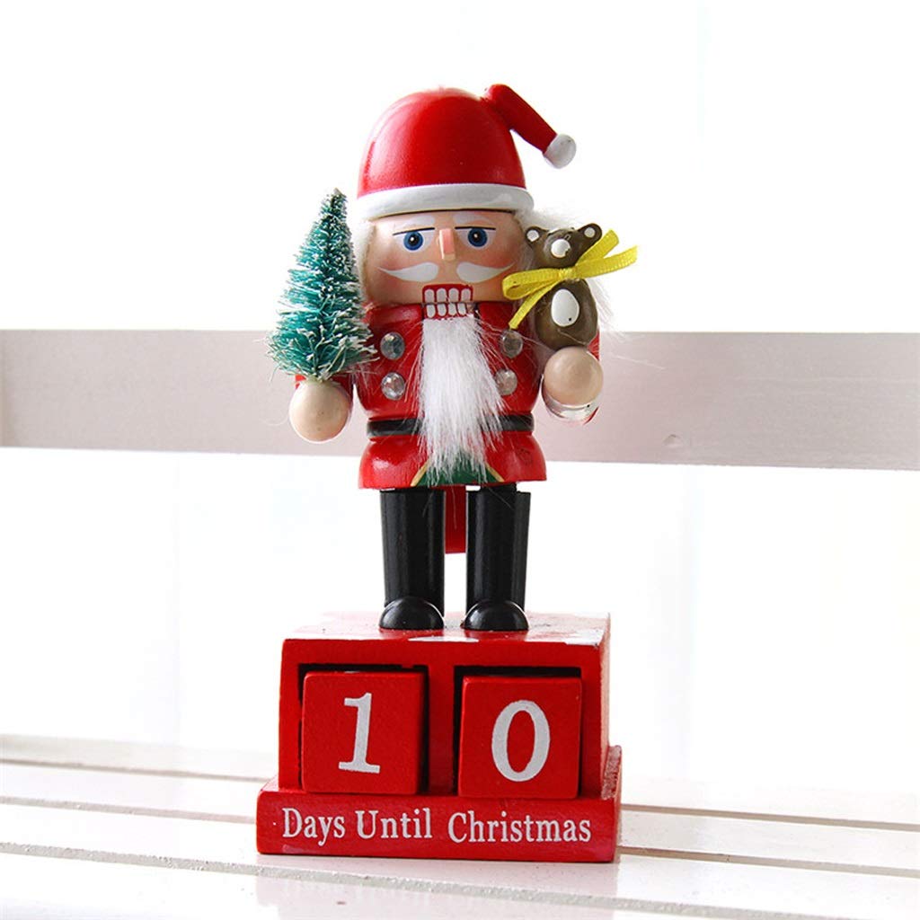 GFDFD Wooden Nutcracker Puppet Advent Calendar - Christmas Countdown Decorations, Holiday Ornaments & New Year Date Reminder Toy for Kids | Perfect for Home Decor, Gift Giving & Festive Celebrations