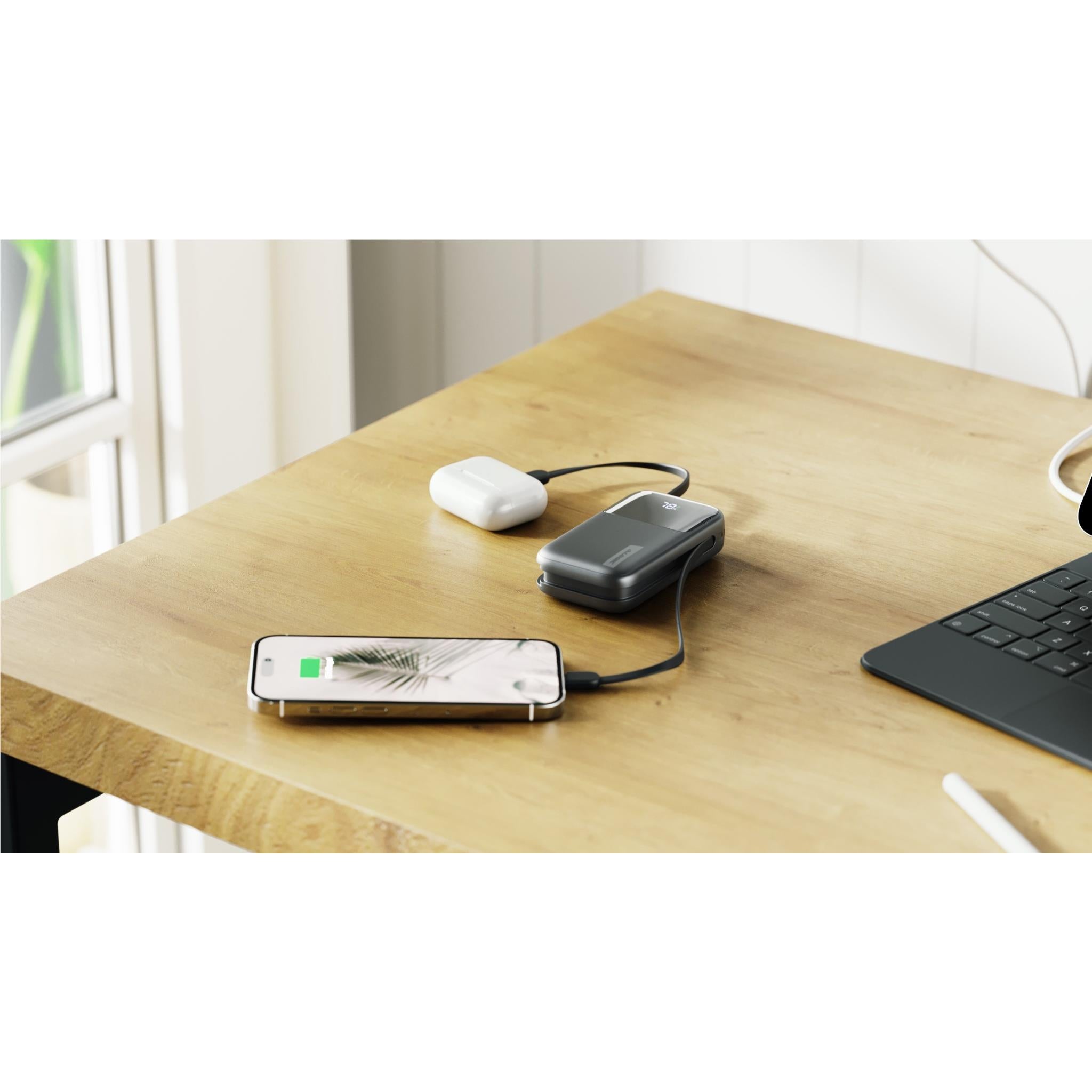 ALOGIC 10K 20W Fast Charging Power Bank with USB-C & Lightning Ports - Portable Charger for iPhone, Android, AirPods - Perfect for Travel, Camping & Emergency Backup (Black)