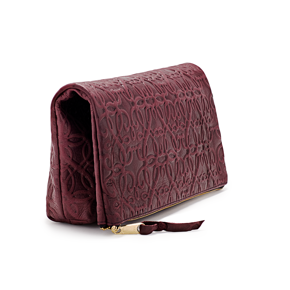 Stylish Burgundy Fold Over Leather Clutch for Women - Perfect for Evening Parties, Weddings & Special Occasions