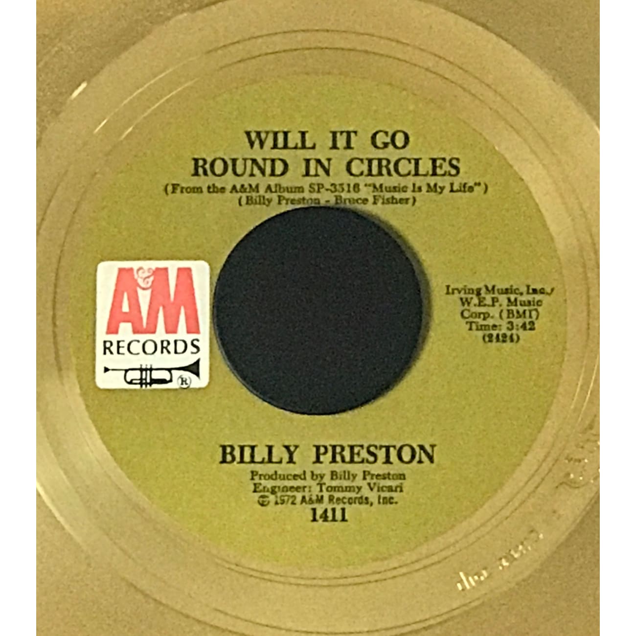 Billy Preston - Will It Go Round In Circles (1973) Limited Edition Award-Winning Rare Vinyl Record - Perfect for Collectors & Music Enthusiasts
