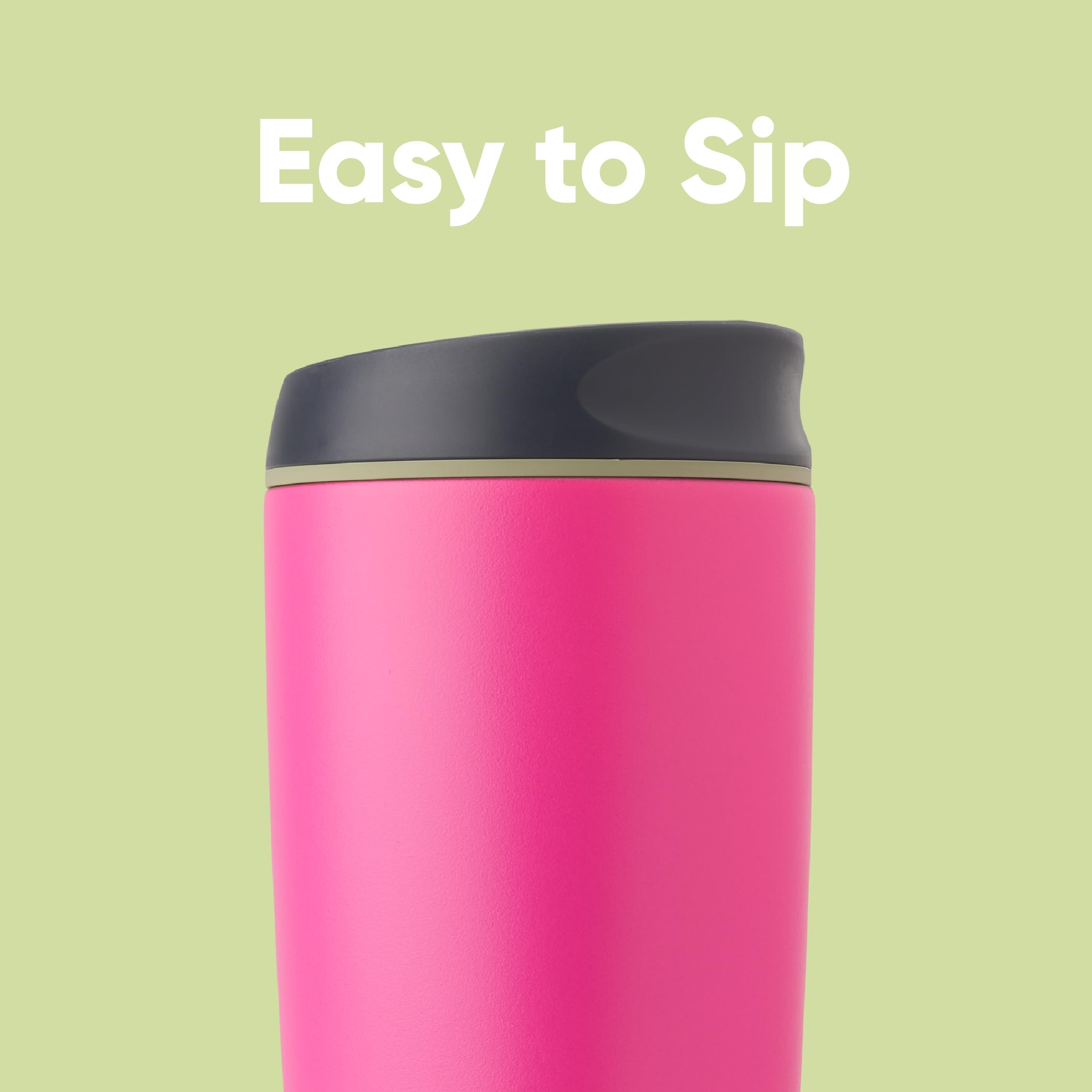 Owala SmoothSip 20oz Insulated Stainless Steel Coffee Tumbler - BPA Free Reusable Travel Mug for Hot & Iced Coffee, Pink Watermelon Breeze - Perfect for Office, Commuting, and Outdoor Adventures