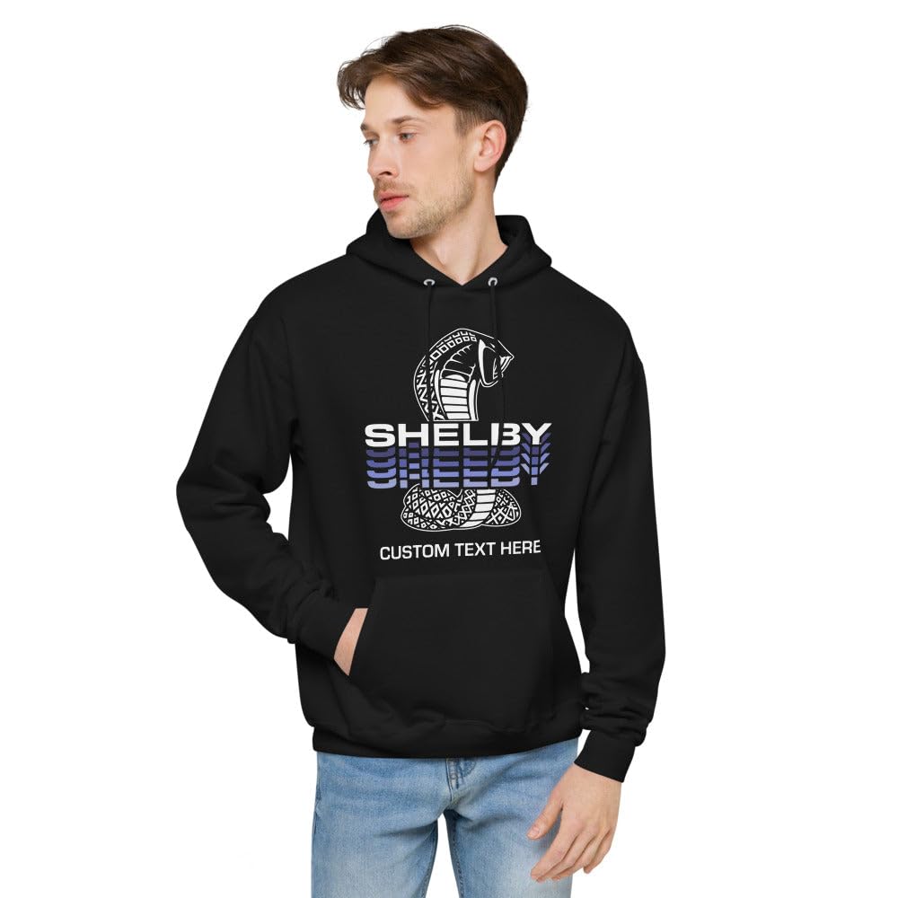 **Personalized Shelby Snake Logo Fleece Hoodie - Unisex Pullover Sweatshirt - Custom Muscle Car Gift for Racing Fans & Enthusiasts - Perfect for Car Shows & Casual Wear**    (Note: I removed 