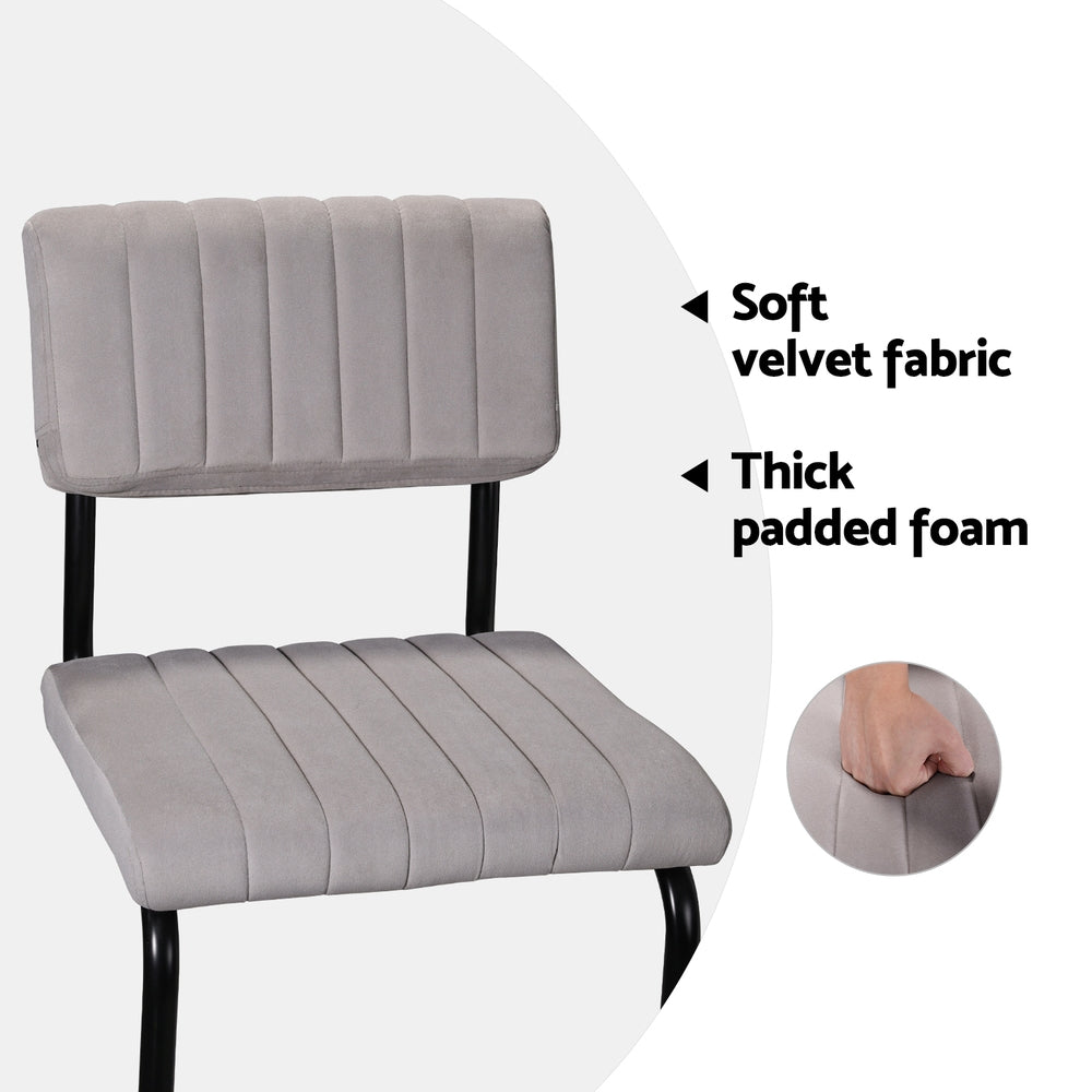 Velvet Upholstered Bar Stools Set of 2 - Modern Counter Height Swivel Stools for Kitchen Island, Breakfast Bar & Home Decor