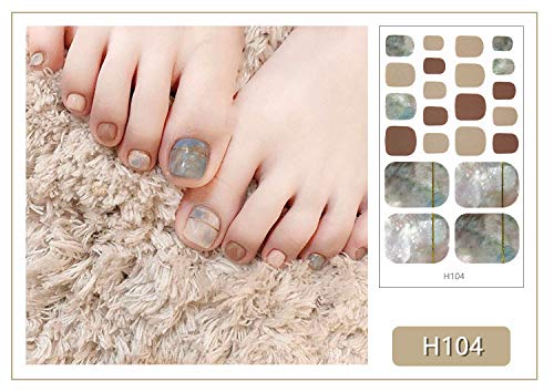 WOKOTO 20 Sheets Gradient Toe Nail Polish Strips & Stickers Kit with Nail File | 22 Colorful Glitter Tips per Sheet | DIY Manicure Set for Women | Perfect for Home Nail Salon, Parties & Gift Giving