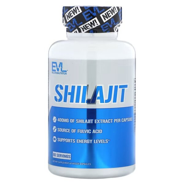 EVLution Nutrition Premium Shilajit Supplement - 60 Vegan Capsules for Energy, Immunity & Performance - Ideal for Athletes, Fitness & Daily Wellness