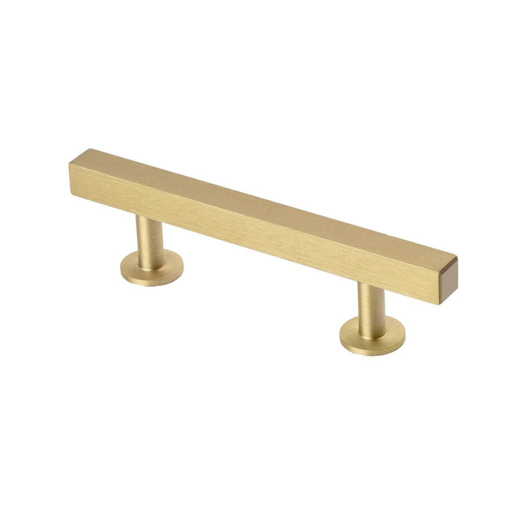 Brushed Brass Square Cabinet Knobs and Handles - Modern Drawer Pulls for Kitchen, Bathroom & Furniture - Lew's Hardware Collection