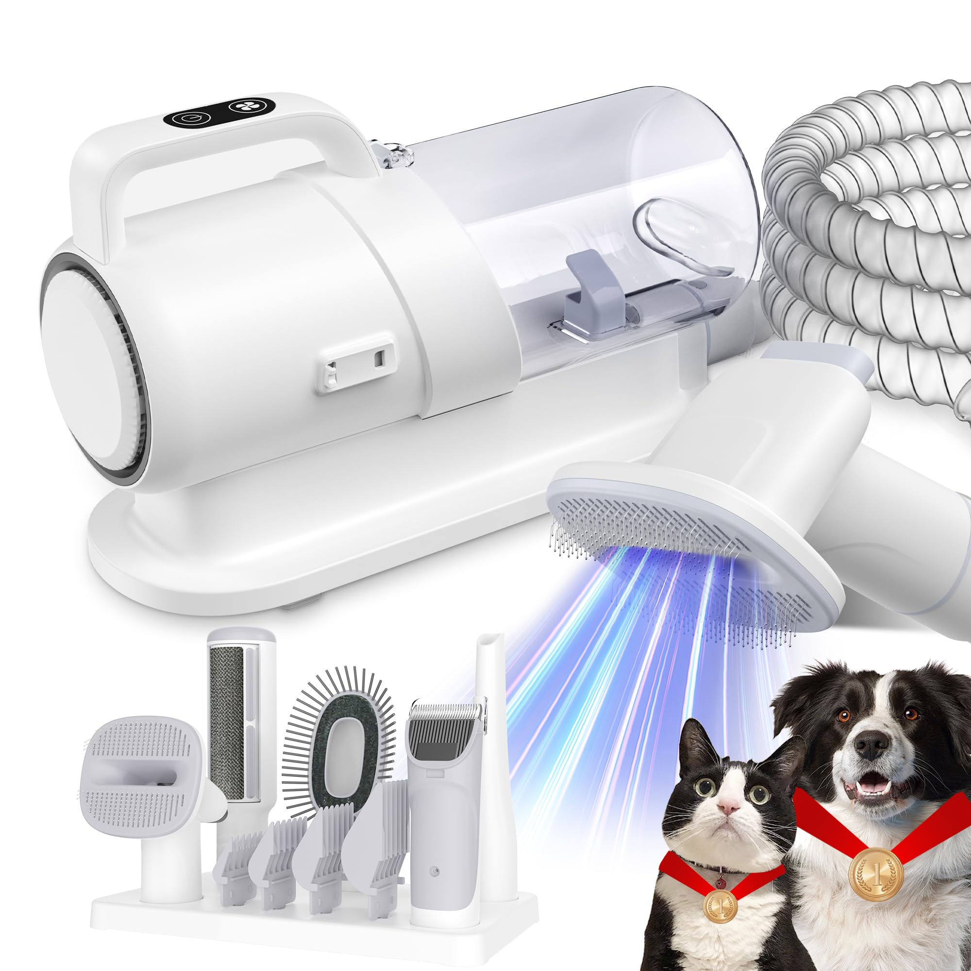 13000Pa Pet Grooming Vacuum Kit - 6-in-1 Dog Hair Vacuum with Brush, Clipper & 3 Attachments for Shedding Control | 2.3L Dust Cup, 3 Suction Levels & Ultra Quiet | Perfect for Home Grooming, Pet Salon & Allergy Relief for Dogs & Cats