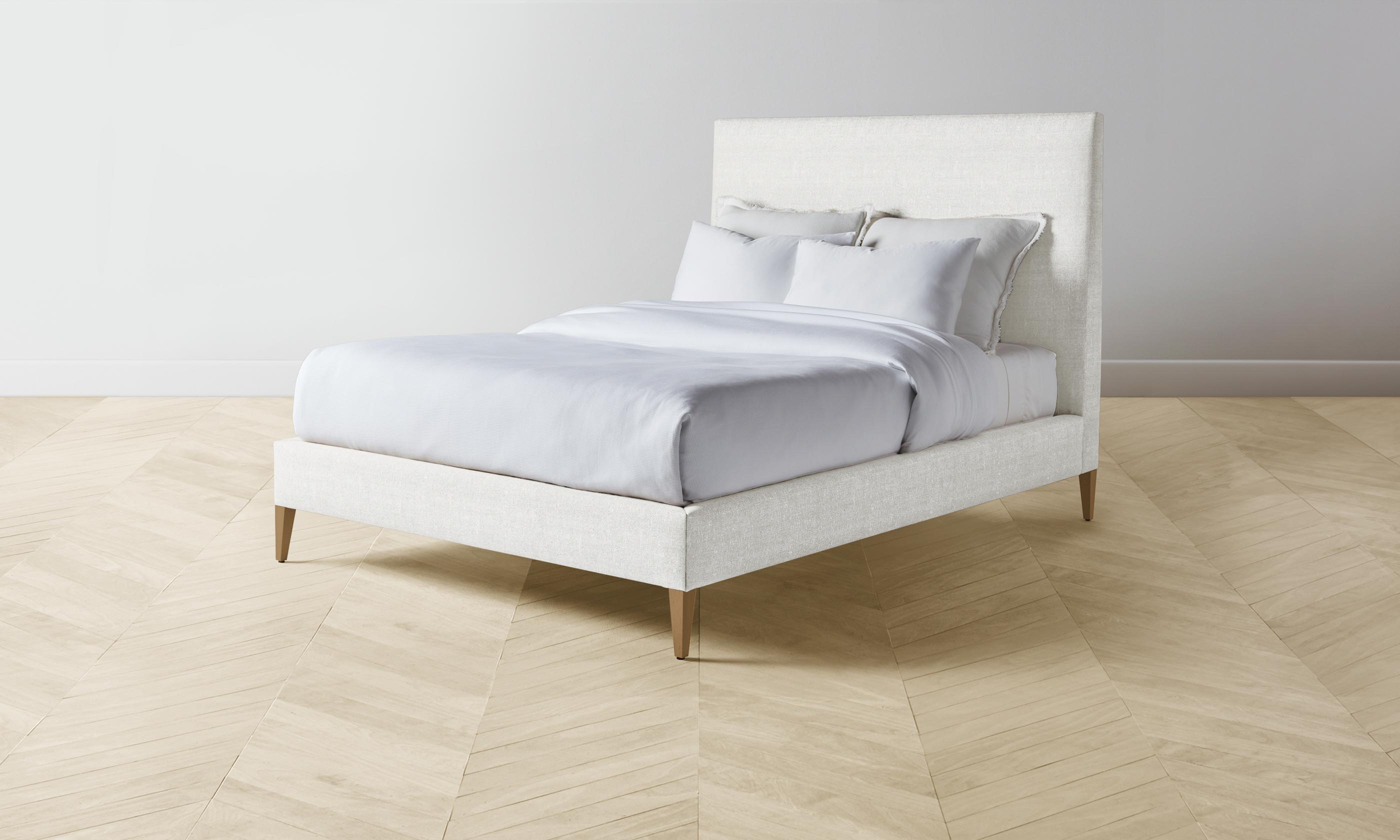 Essex Bed with Performance Tweed Salt Fabric – Durable & Stylish Bed Frame for Modern Bedrooms | Perfect for Master Bedrooms, Guest Rooms & Cozy Spaces