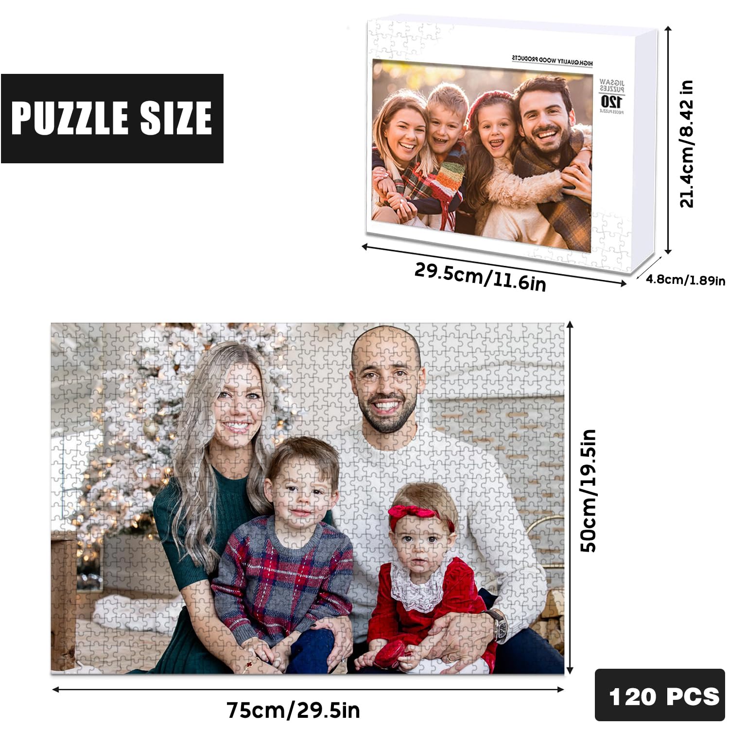 Custom Photo Puzzle - Personalized 120/200/300/500/1000 Piece Jigsaw Puzzle | Unique Gift for Family, Wedding, Graduation & Pet Lovers | Perfect for Home Decor, Memory Keepsakes & Fun Family Activities