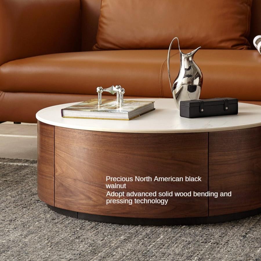 Handcrafted Black Walnut Coffee Table with Natural Slate Top - Perfect for Living Room, Lounge & Modern Home Decor