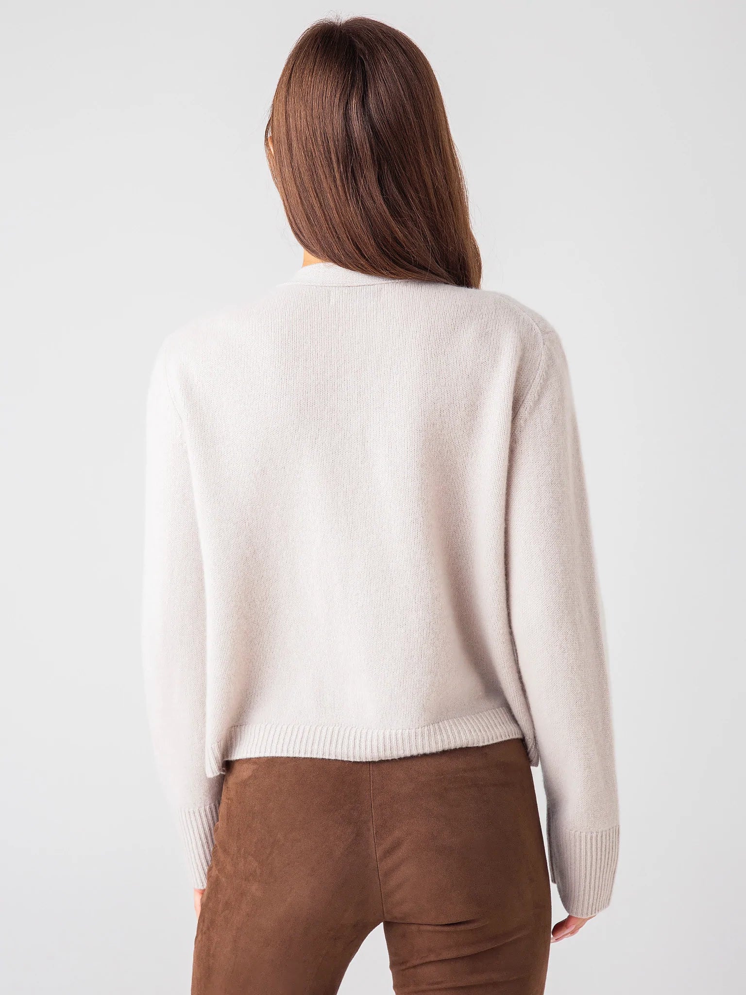 Luxury Cashmere Cardigan for Women - Soft & Warm Frost Grey Sweater - Perfect for Fall & Winter Outfits, Office Wear & Cozy Evenings