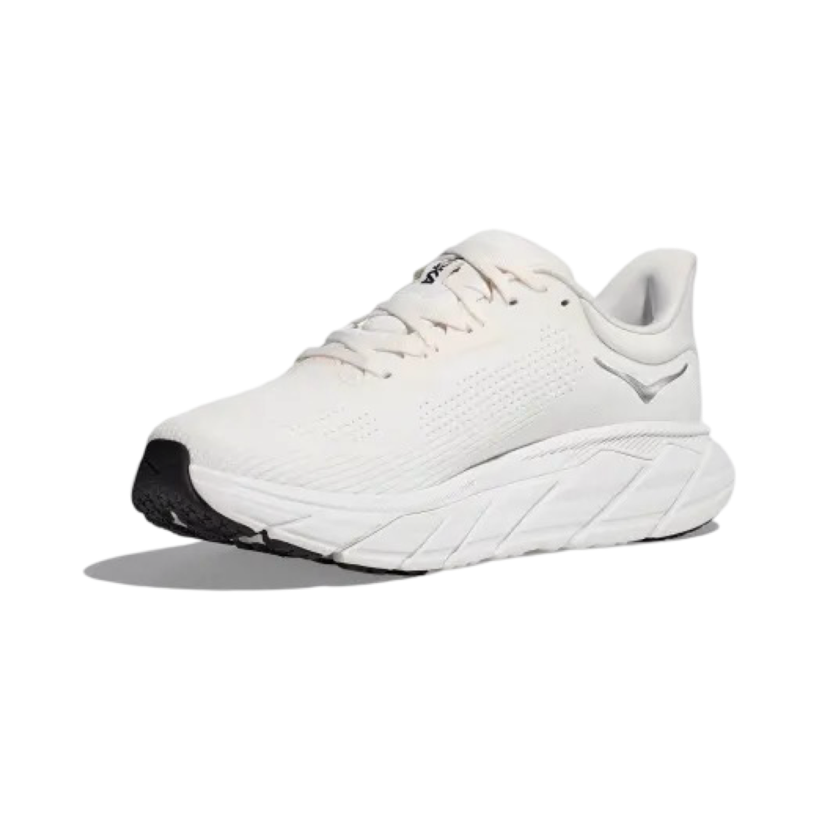 Hoka Arahi 7 Men's Running Shoes - D Width in White/Black/Steel Silver - Stability & Cushion for Road Running, Jogging & Walking