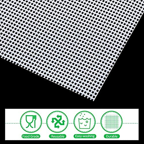 Blulu 8-Pack Reusable 14x14 Inch Silicone Dehydrator Sheets - Non-Stick Mesh Trays for Food & Fruit Drying, Dehydrating, and Steaming - Perfect for Jerky, Herbs, Veggies & More in Food Dehydrators