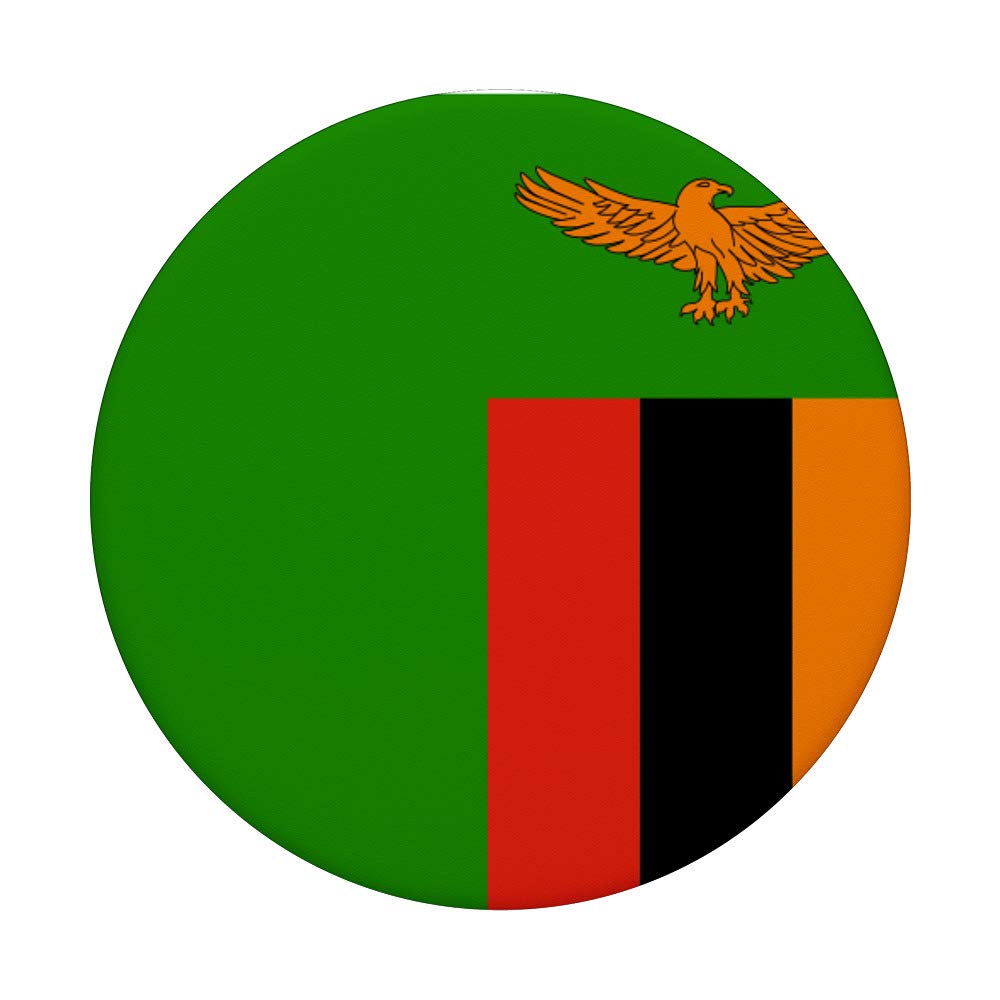 Zambia Flag PopSockets Phone Grip & Stand - Expandable Phone Holder for iPhone, Samsung, Tablets - Perfect for Travel, School, Work & Daily Use