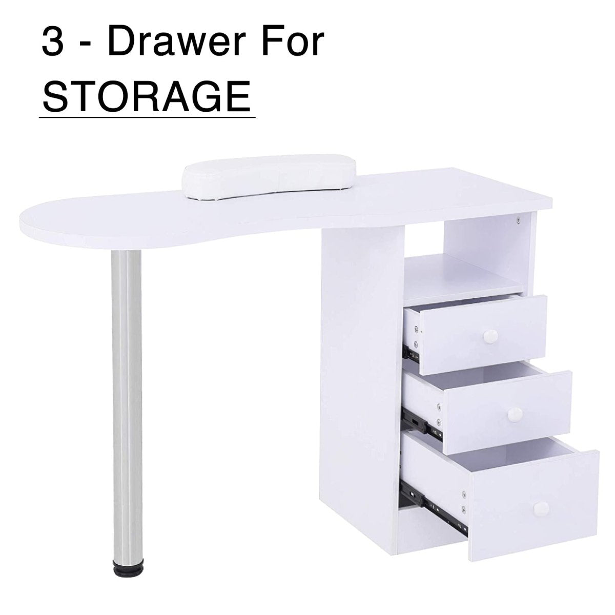 Professional Manicure Table with Storage Drawers - Nail Salon Station MT531 for Pedicure & Nail Art Services - Perfect for Home & Salon Use