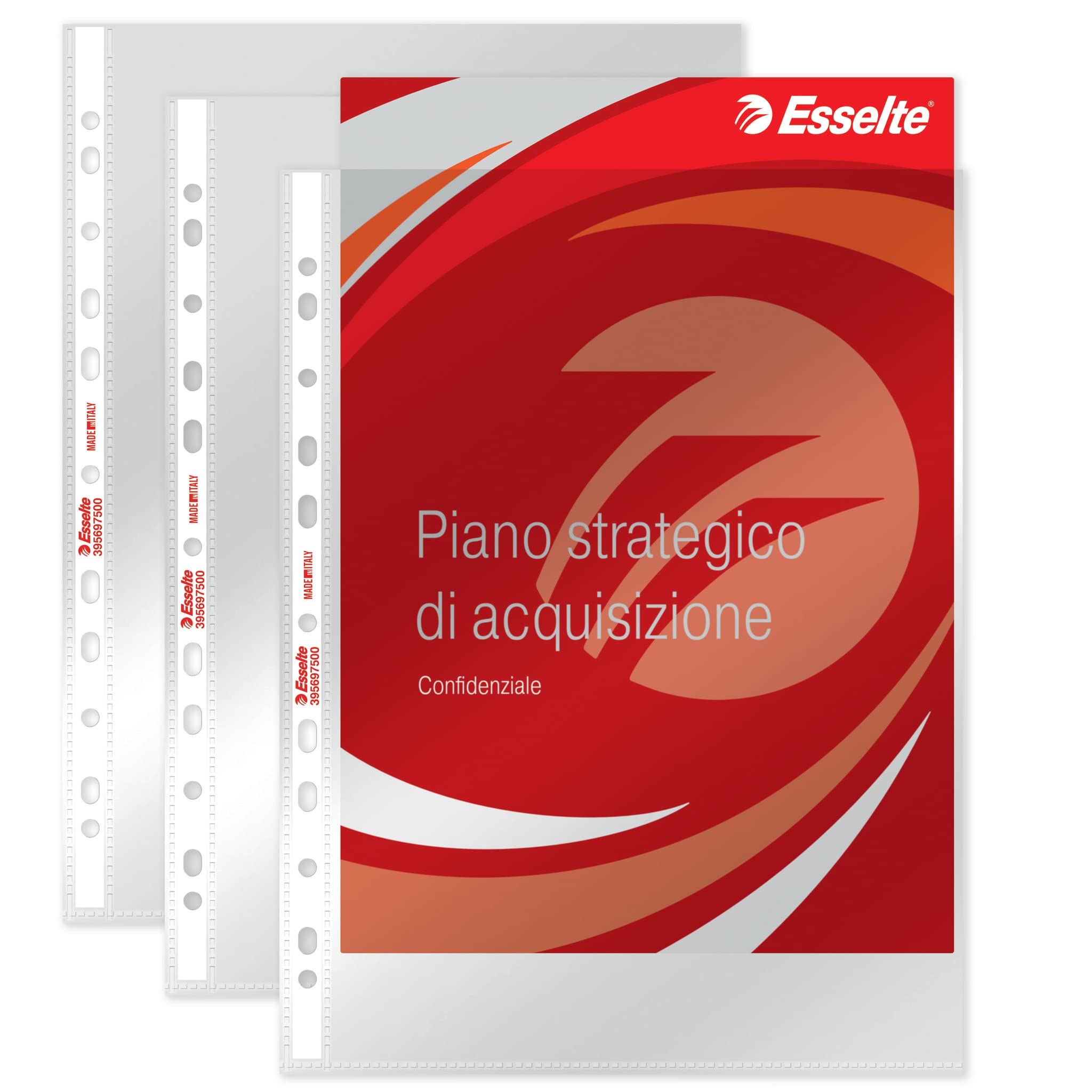 Esselte Perforated Envelopes - Copy Safe de Luxe Transparent Document Holder 22x30cm | Secure File Protection for Office, School & Mailing | Durable Plastic Folder for Important Papers