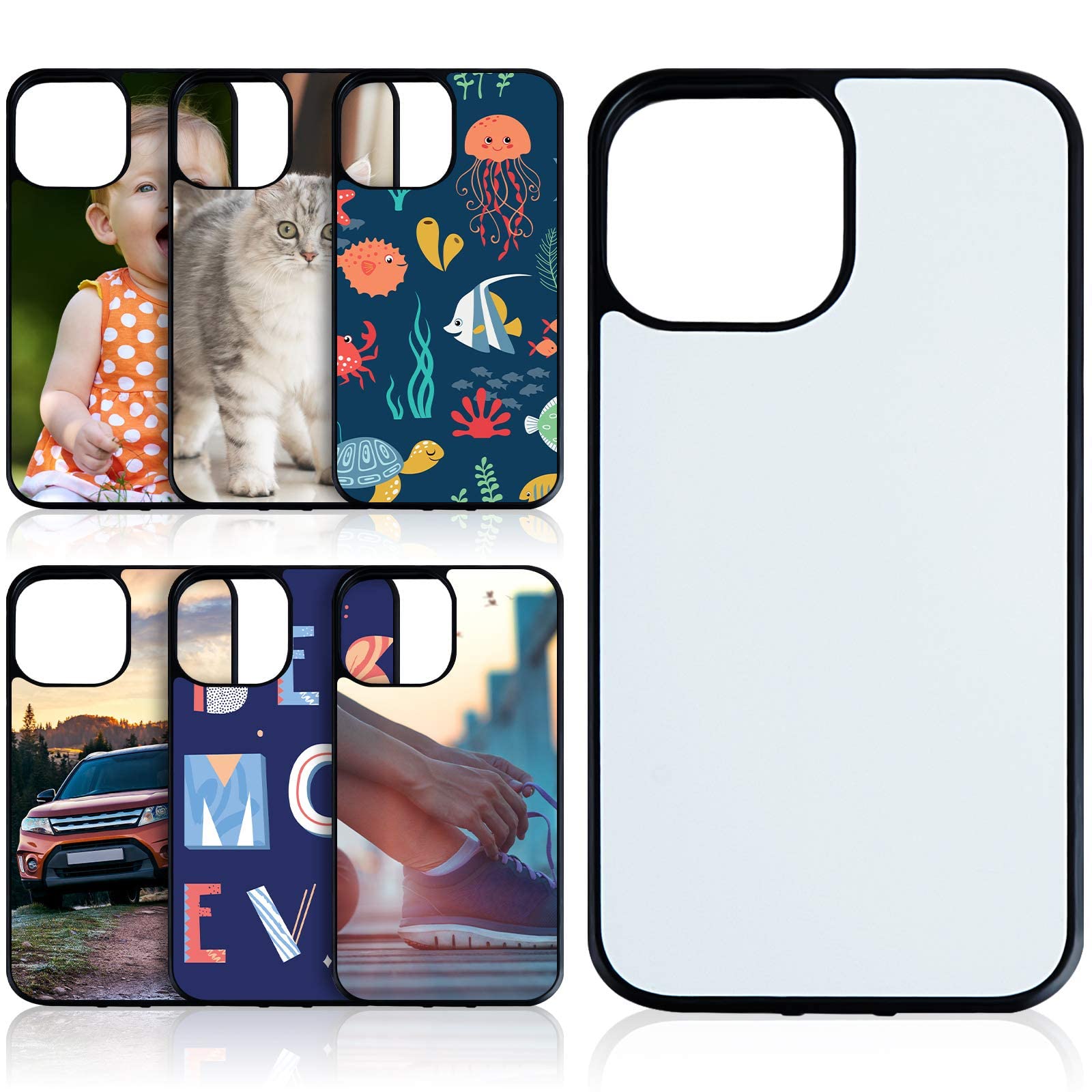 6-Pack Sublimation Blank Phone Cases for iPhone 12 Pro Max - DIY Printable Heat Transfer Rubber Protective Covers | Custom Design Your Own Case | Perfect for Gifts, Personalization & Small Business