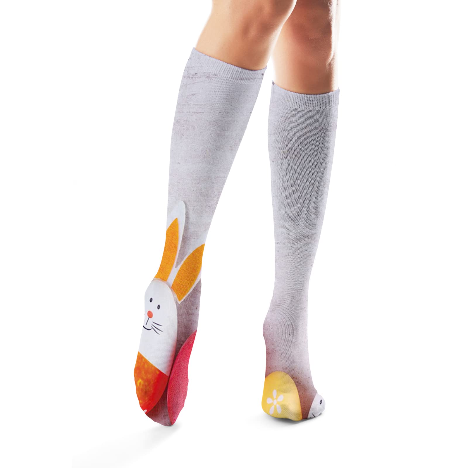 Women's & Men's Knee High Socks - Non-Slip, Stretchable, Adjustable Calf, Soft & Opaque for Work, Sports & Everyday Comfort