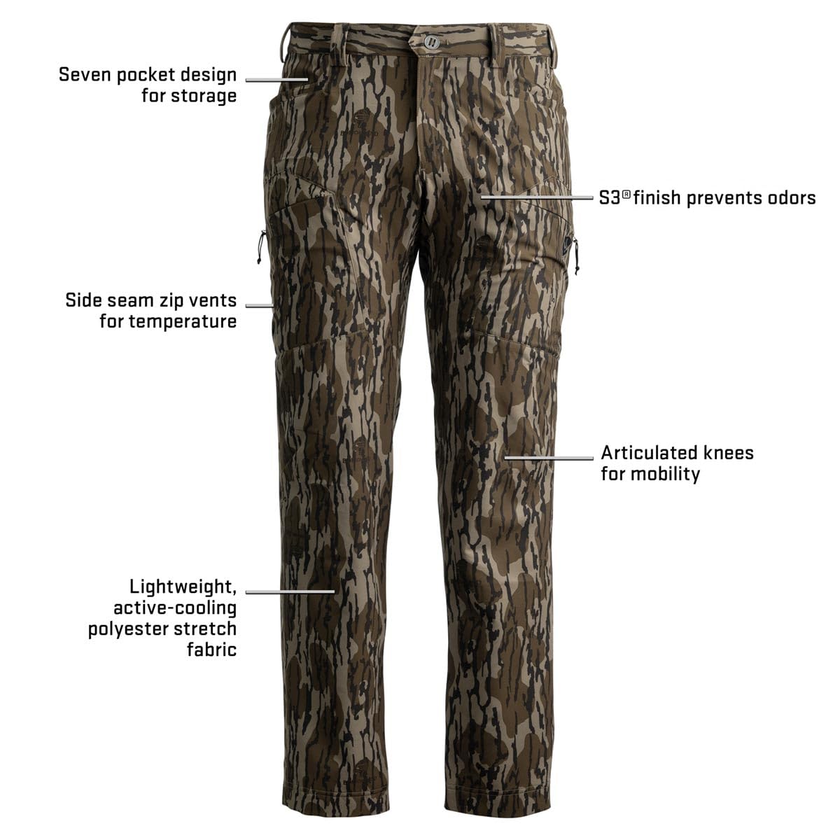 Lightweight Turkey Hunting Pants for Men - Silent, Flexible Camo Pants with Comfortable Fit - Perfect for Stealthy Hunting, Outdoor Adventures & Tactical Activities