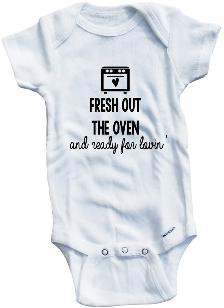 Baby Tee Time Girls' Fresh Out The Oven Ready for Love - Cute Infant Onesie for Newborn Photo Shoots & Family Moments