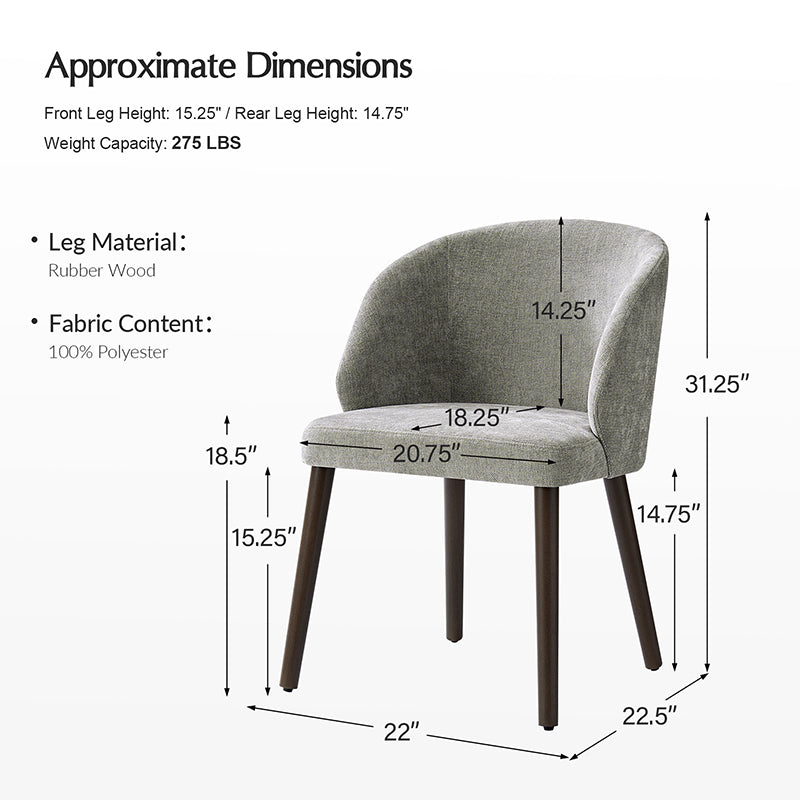 Anndi Dining Chair Set of 2/4/6 - Ergonomic Comfort, Solid Wood Legs, Modern Kitchen & Dining Room Furniture for Home & Restaurant Use