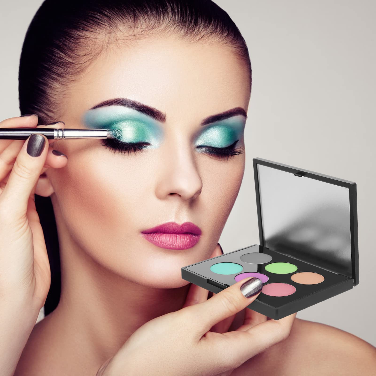 Refillable DIY Eyeshadow Palette Case with 36 Round Aluminum Plates - Empty Makeup Palette for Custom Blush, Highlighter & Eyeshadow - Perfect for Travel, Professional Makeup Artists & Home Use