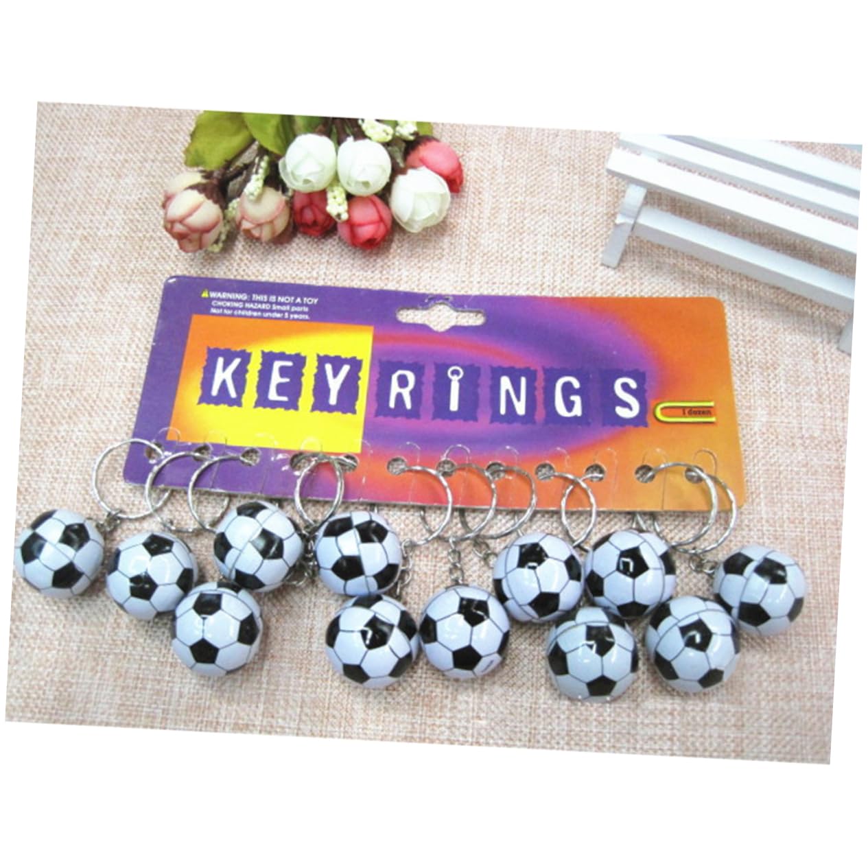 INOOMP 2 Sets Football Keychain - Mini Sports Key Rings for Cars, Party Favors & Unique Gift Ideas (12pcs x 2) - Perfect for Football Fans, Team Gifts & Game Day Decorations