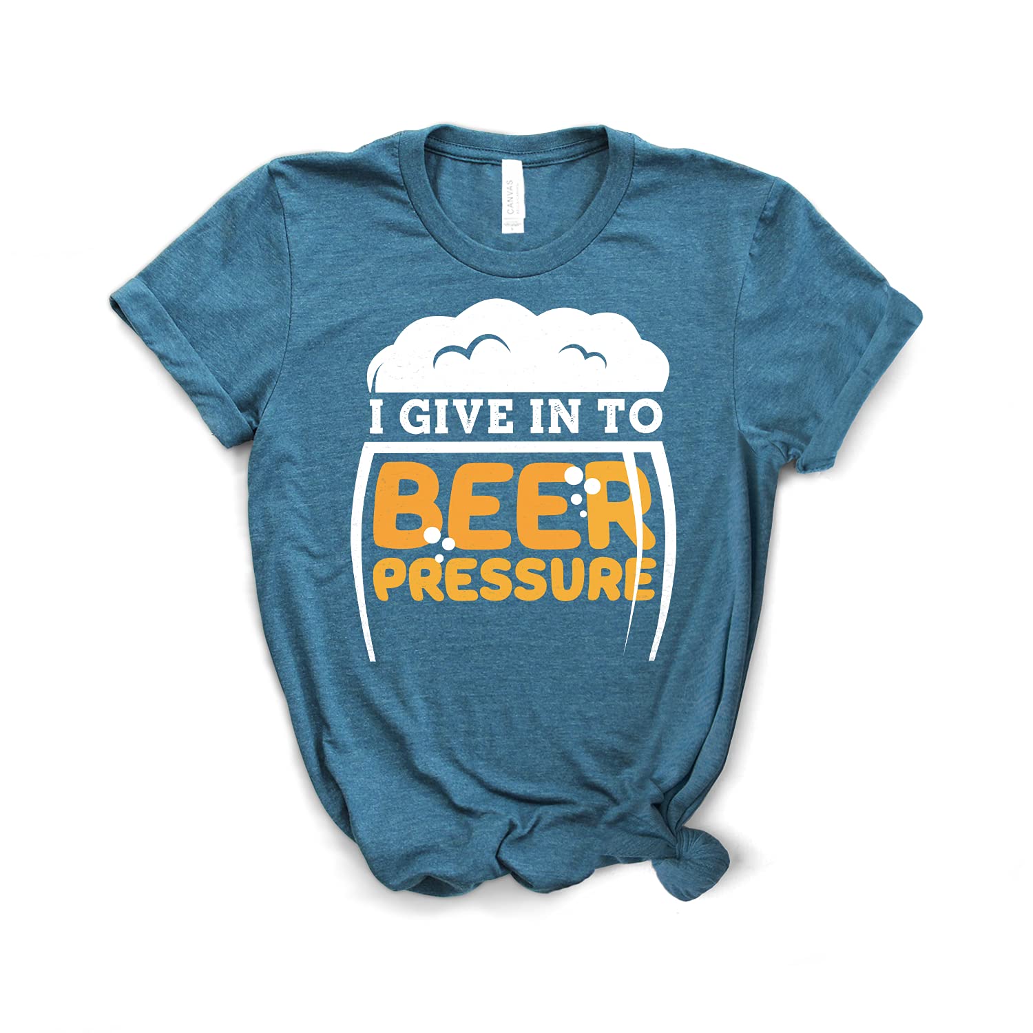 Funny Beer T-Shirt - I Give Into Beer Pressure - Unisex Softstyle Craft Beer Shirt for Home Brew Lovers - Perfect Gift for Beer Enthusiasts - Great for Pub Crawls, Brewery Tours & Casual Wear
