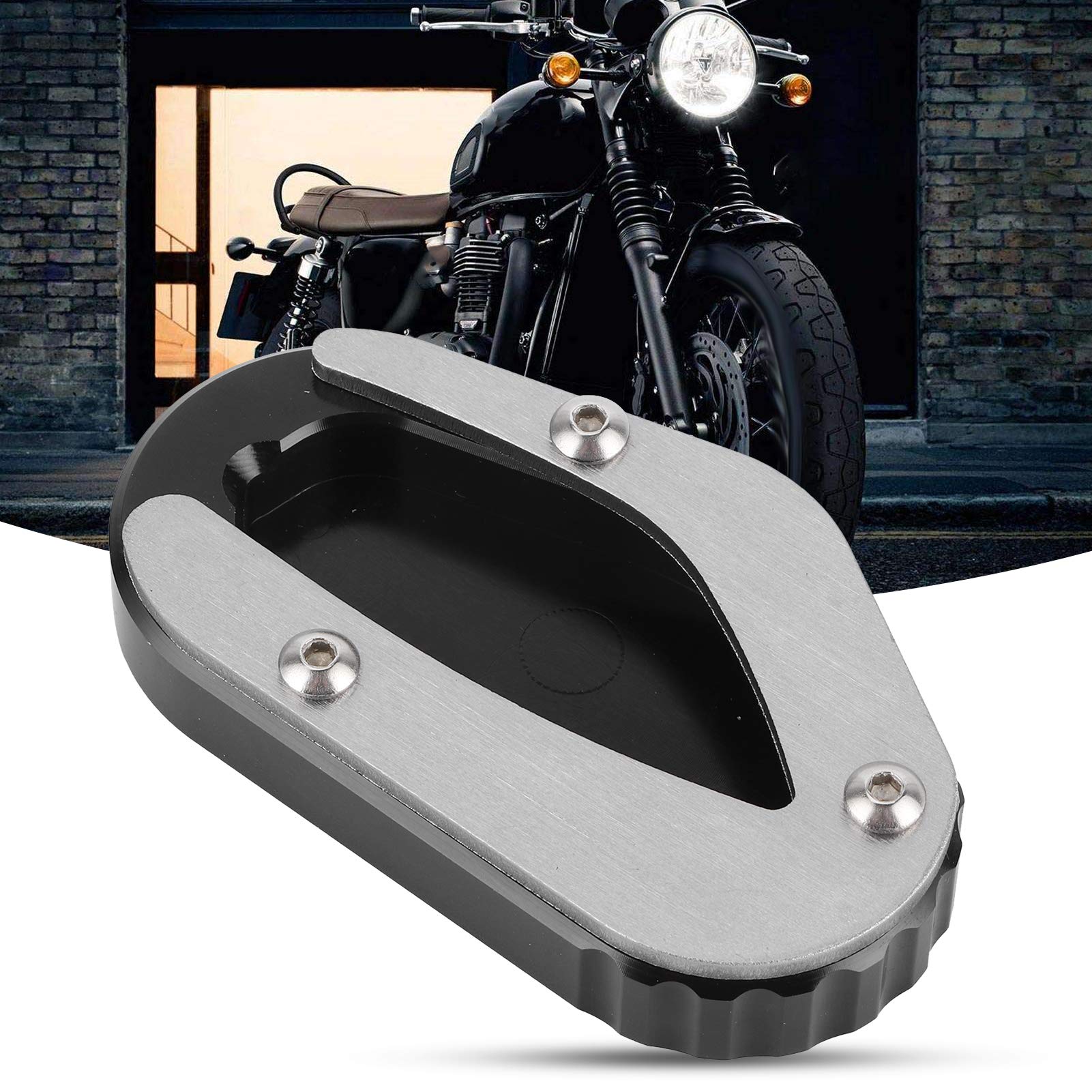 Motorcycle Kickstand Pad - Heavy Duty Side Stand Enlarger for Triumph T100 & T120 - Prevents Sinking on Soft Ground - Perfect for Parking on Grass, Sand or Gravel Roads