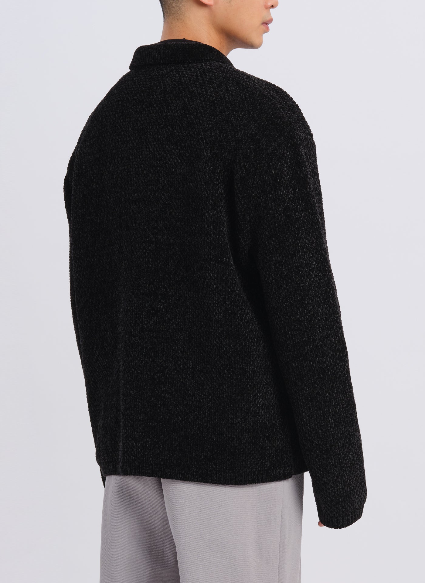 Stylish Polyester Velvet Knitted Coach Jacket for Men & Women - Perfect for Art, Crafts, and Casual Wear