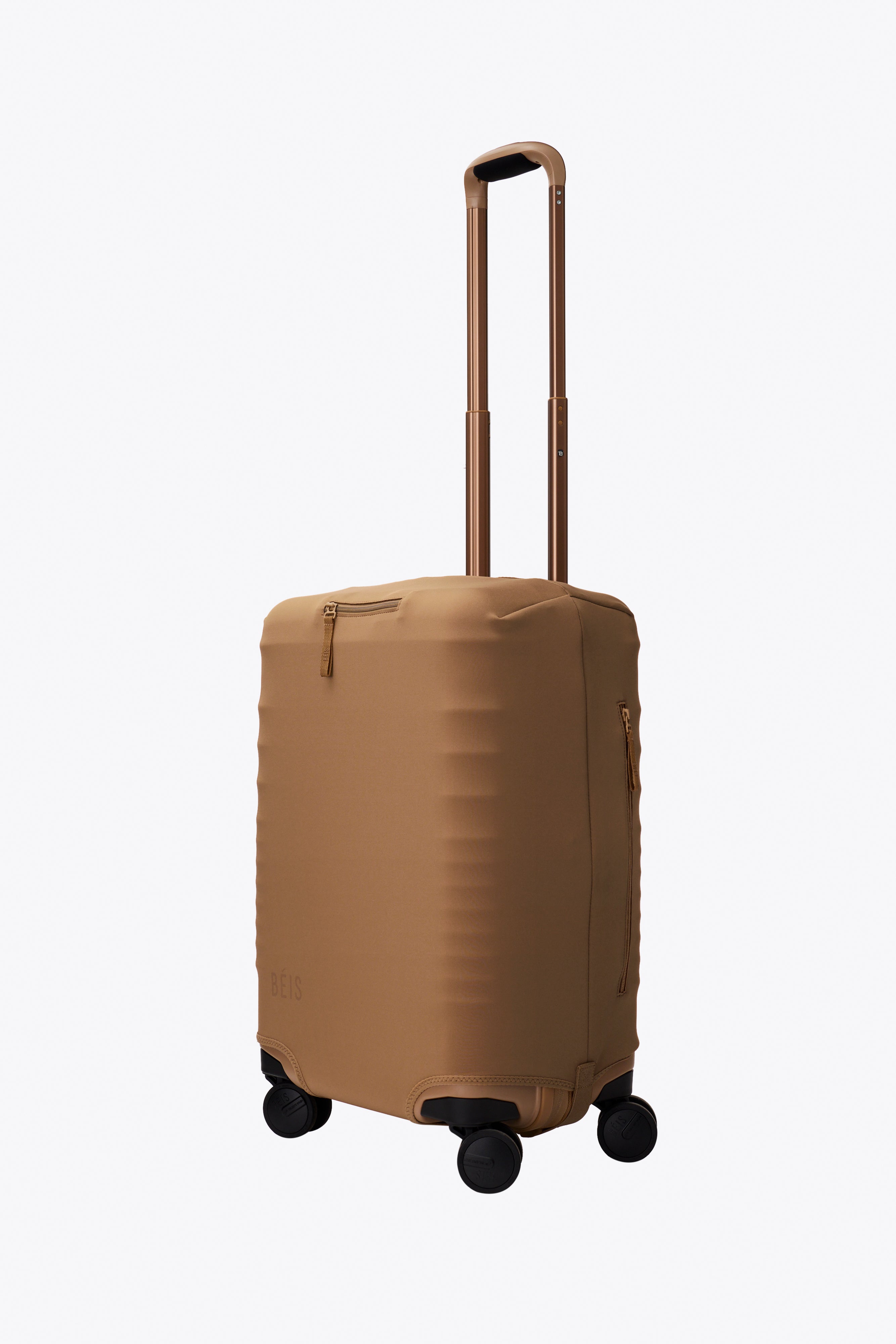 Premium Camel-Colored Carry On Luggage Cover - Waterproof & Scratch-Resistant Travel Suitcase Protector for Airplane, Train & Business Trips