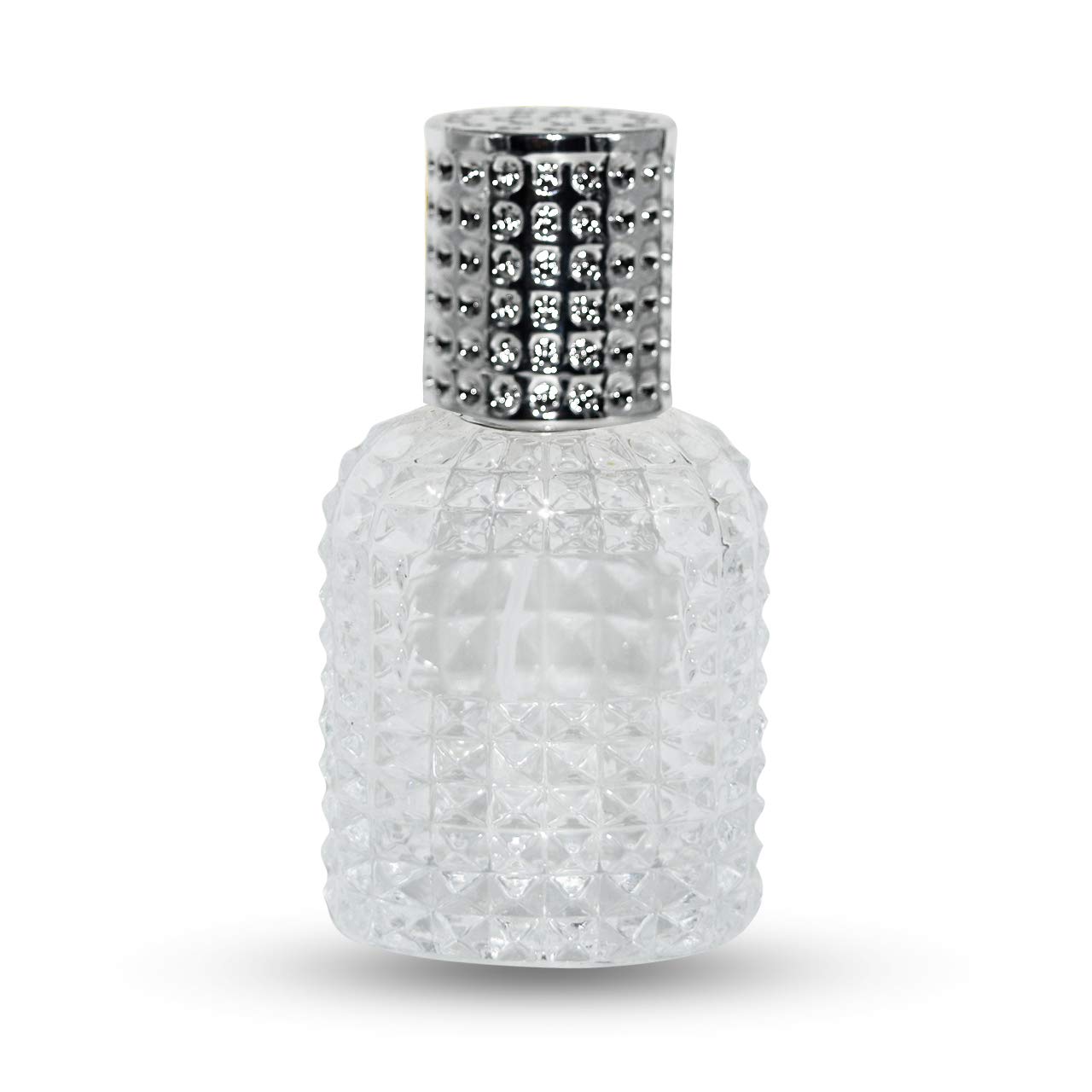 30ml Empty Refillable Glass Bottle with Spray Pump & Cap - Perfect for DIY Perfume, Essential Oils, Blends & Rose Water - Silver | Travel Size, Home Fragrance & Beauty Storage Solution