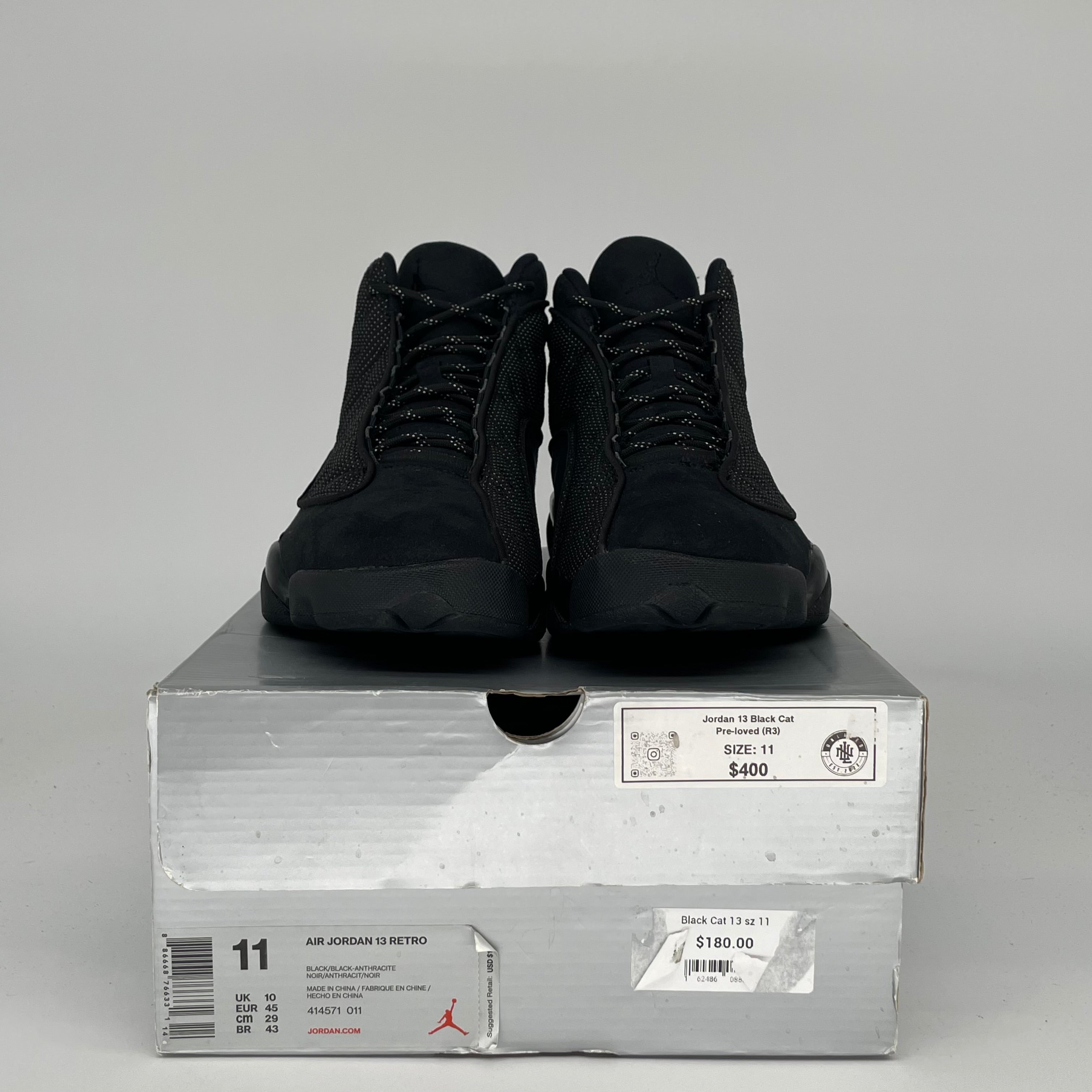 Original Black Cat Air Jordan 13 Retro Men's Basketball Shoes Size 11 - 414571-011 | Perfect for Streetwear & Sneaker Collectors
