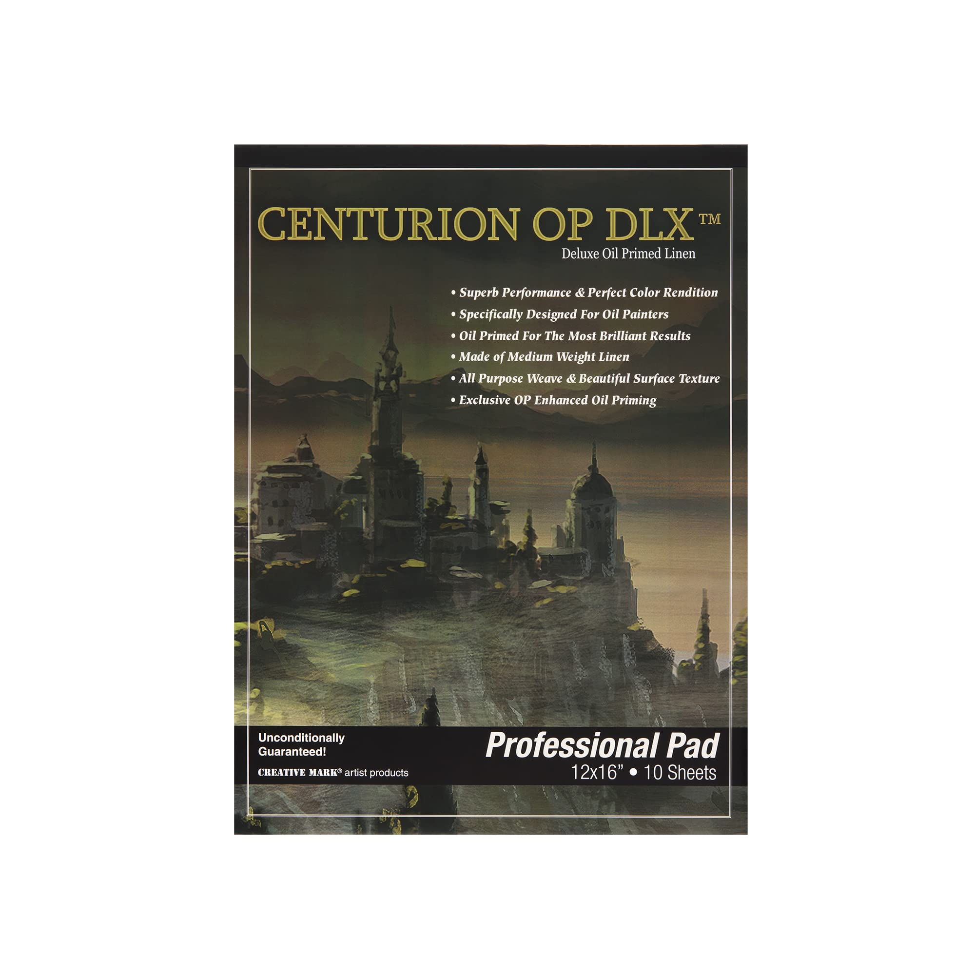 Centurion Deluxe Oil Primed Linen Pad (12x16 Inches - 6 Pack) 10 Sheets per Pad – 11 oz. No Bleed Pages, Lightweight & Portable Canvas Pad for Plein Air Painting, Sketching & Outdoor Art - Perfect for Traveling Artists & Beginners