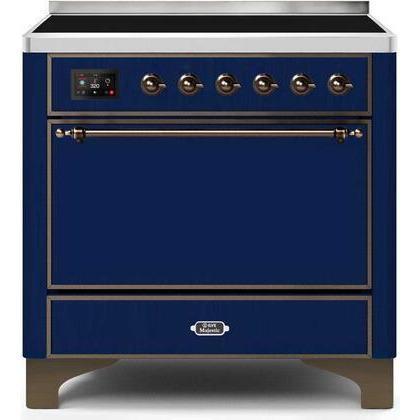 ILVE 36 Inch Majestic II Series Induction Range with 5 Burners & 3.5 cu. ft. Oven - TFT Display, Solid Door (UMI09QNS3) - Perfect for Modern Kitchens, Home Chefs & Professional Cooking