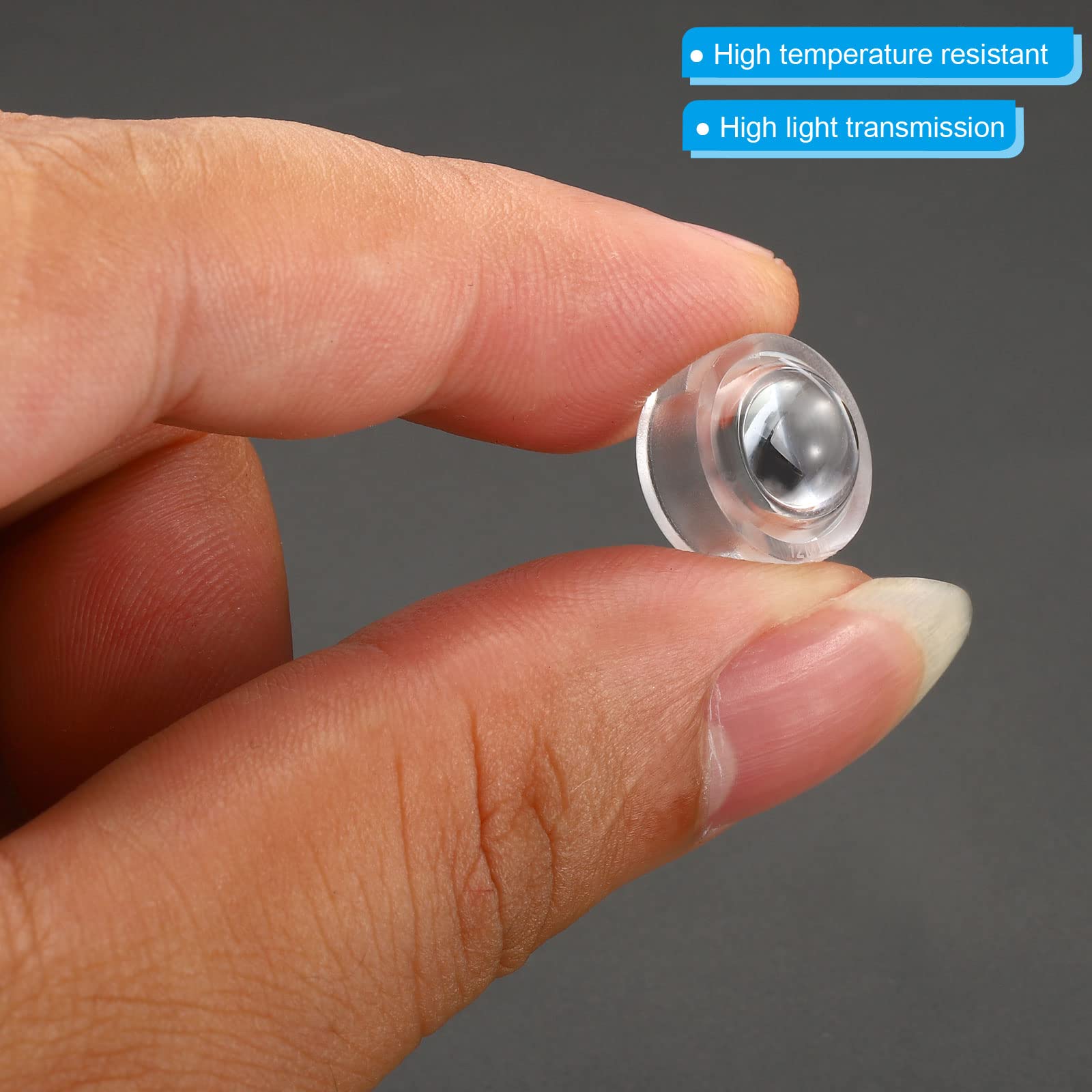 13mm LED Convex Lens 15 Pack - 30° Beam Angle Acrylic Optical Condenser Lens for 1W 3W LED Beads & Infrared Cameras - Clear Transparent for DIY Lighting Projects & Security Camera Upgrades
