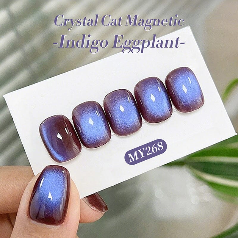 Blue Purple Cat Magnetic Gel Nail Polish - MY268 Indigo Eggplant Shade 10ml for Long-Lasting Manicures at Home & Salon