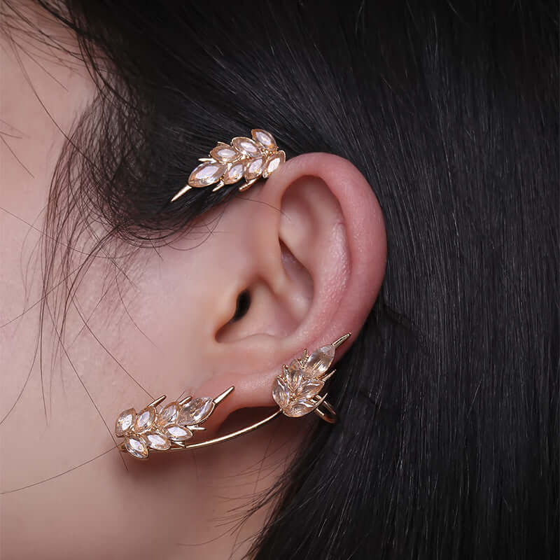 Leaf Vine Elf Clip Ear Wrap Ear Cuff - Boho Silver Elf Ear Cuff Jewelry for Women | Perfect for Cosplay, Fantasy Costumes, and Everyday Boho Fashion Accessories