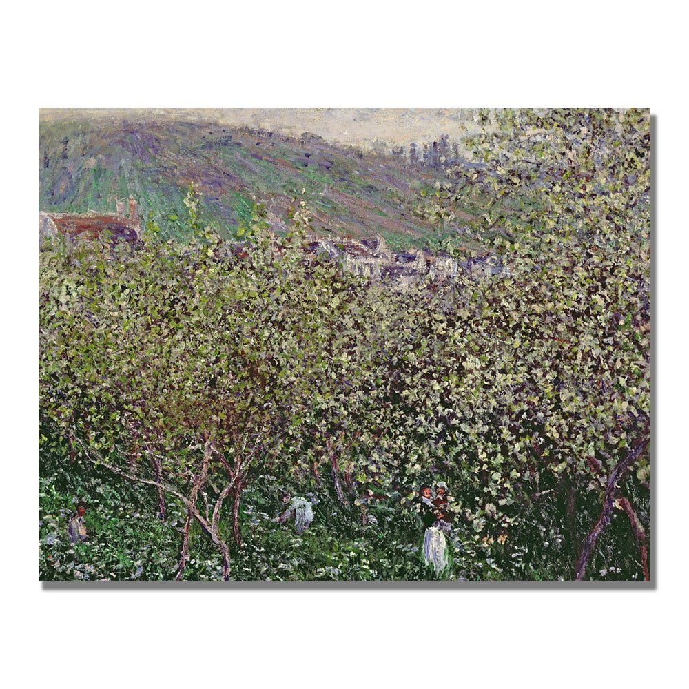 Claude Monet Fruit Pickers Canvas Wall Art - 35x47 Inch Impressionist Painting for Living Room, Bedroom & Office Decor