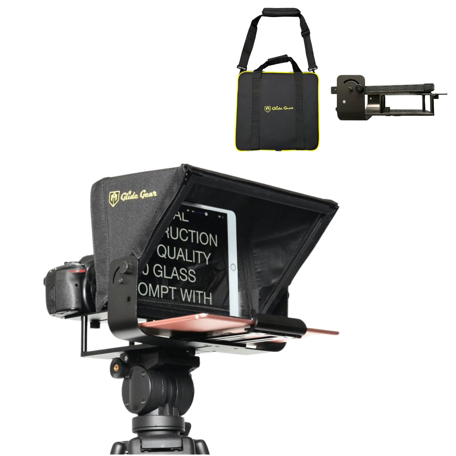 Glide Gear V2 Portable Tablet Teleprompter for Video Recording - Lightweight Travel Teleprompter with Carrying Case - Perfect for YouTube, TikTok, Live Streaming & Professional Presentations