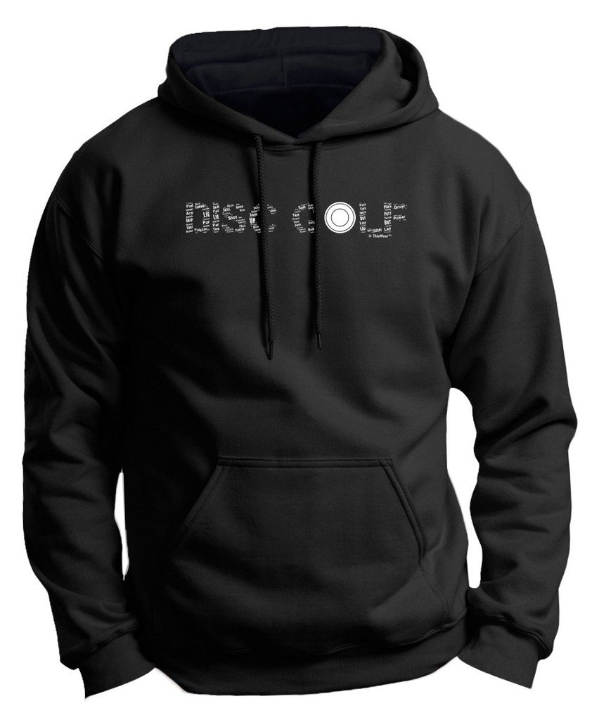 ThisWear Premium Disc Golf Hoodie Sweatshirt - Word Collage Design for Disc Golf Enthusiasts | Perfect Gift for Players & Fans | Great for Tournaments, Casual Wear & Outdoor Activities