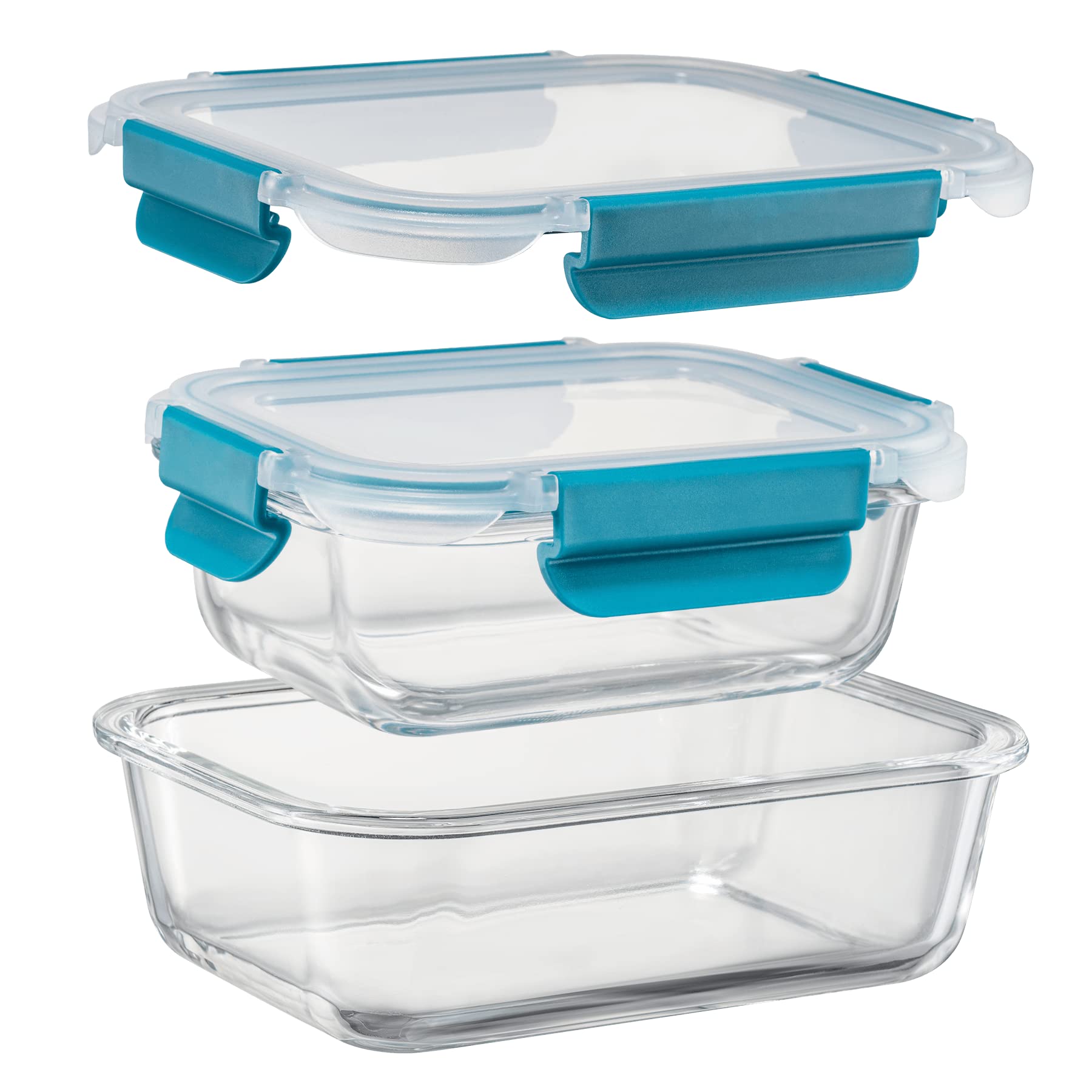 BPA Free Glass Food Storage Containers with Airtight Lids - Microwave, Freezer & Dishwasher Safe Meal Prep Containers - Stackable Large Capacity Glass Lunch Box for Kitchen, Office, Picnics & Meal Delivery